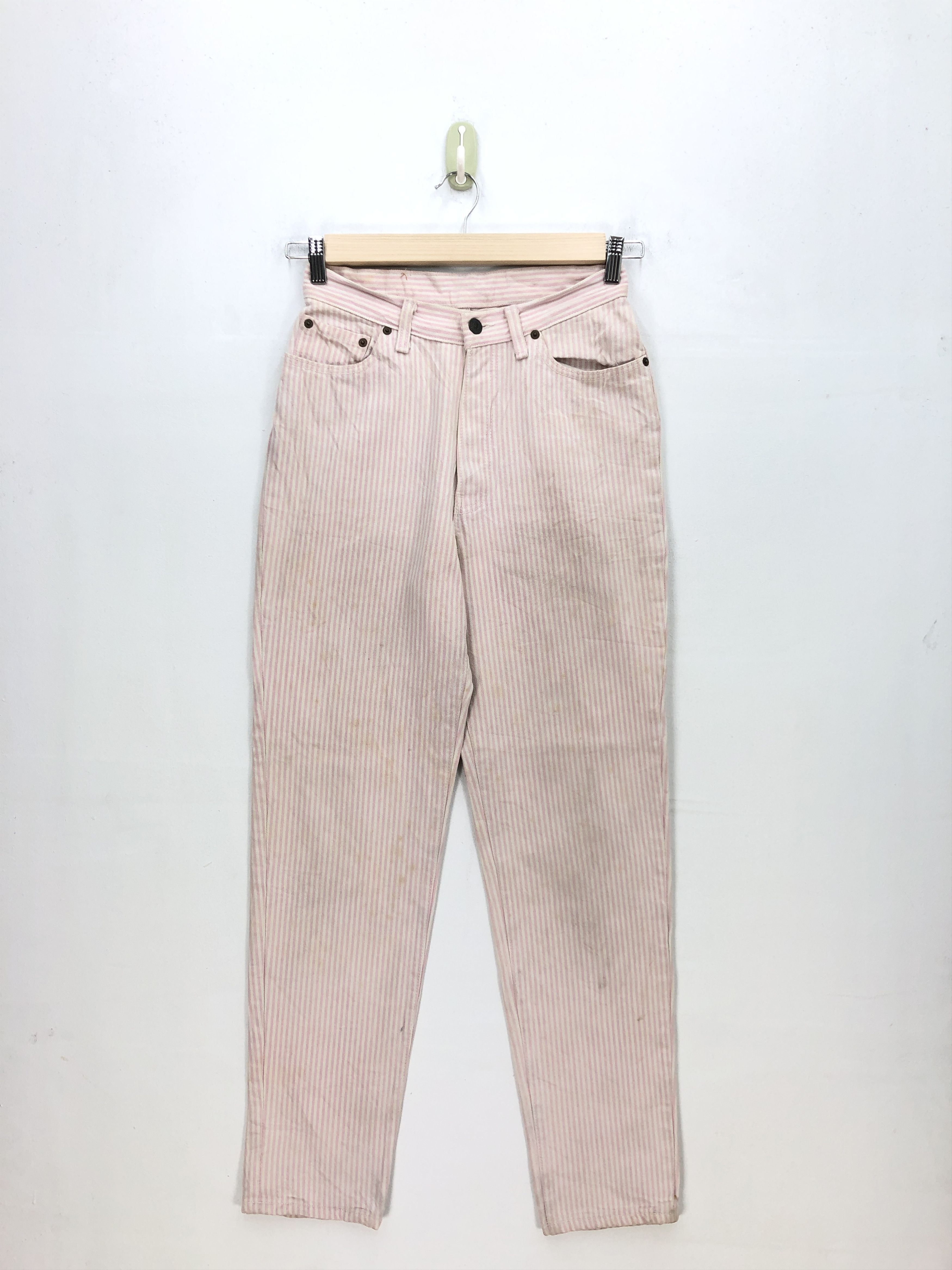 Levi's RARE Vintage 90s Levis 501 Jeans Levi's Striped Pink Denim Size 24" / US 00 / IT 34 - 1 Thumbnail