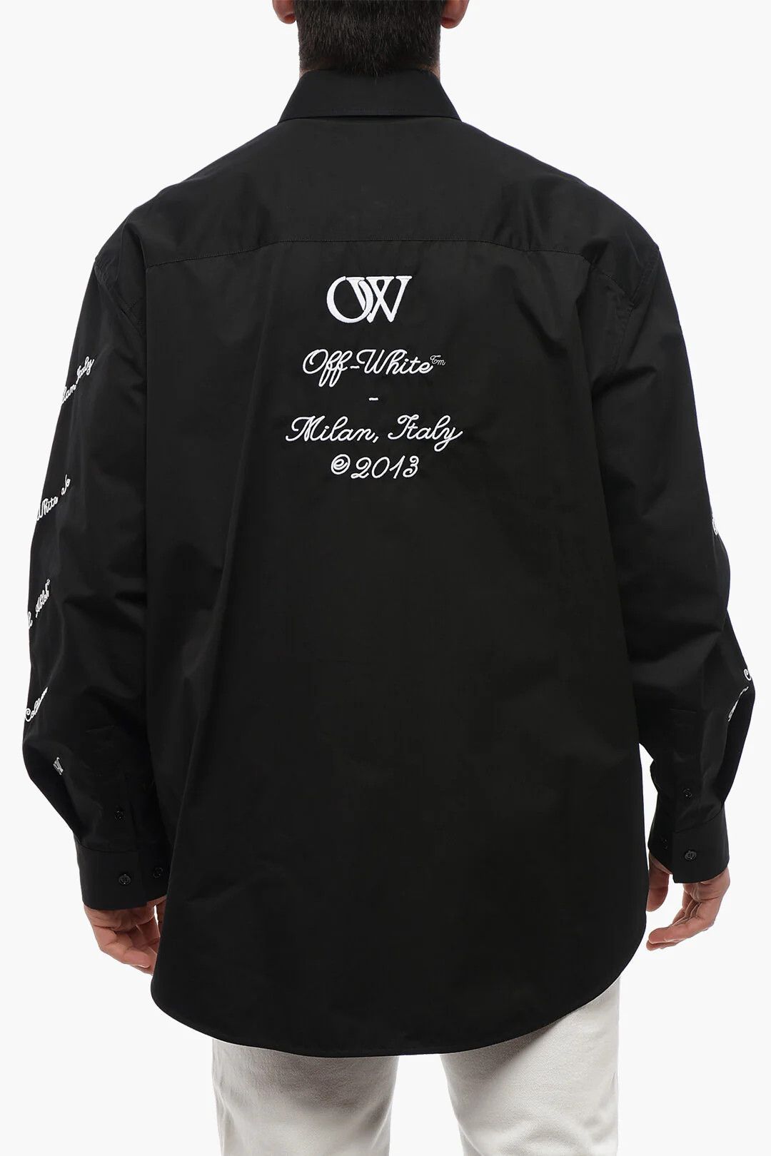 Off-White og1mm0526 Cotton Shirt in Black Size US M / EU 48-50 / 2 - 2 Thumbnail