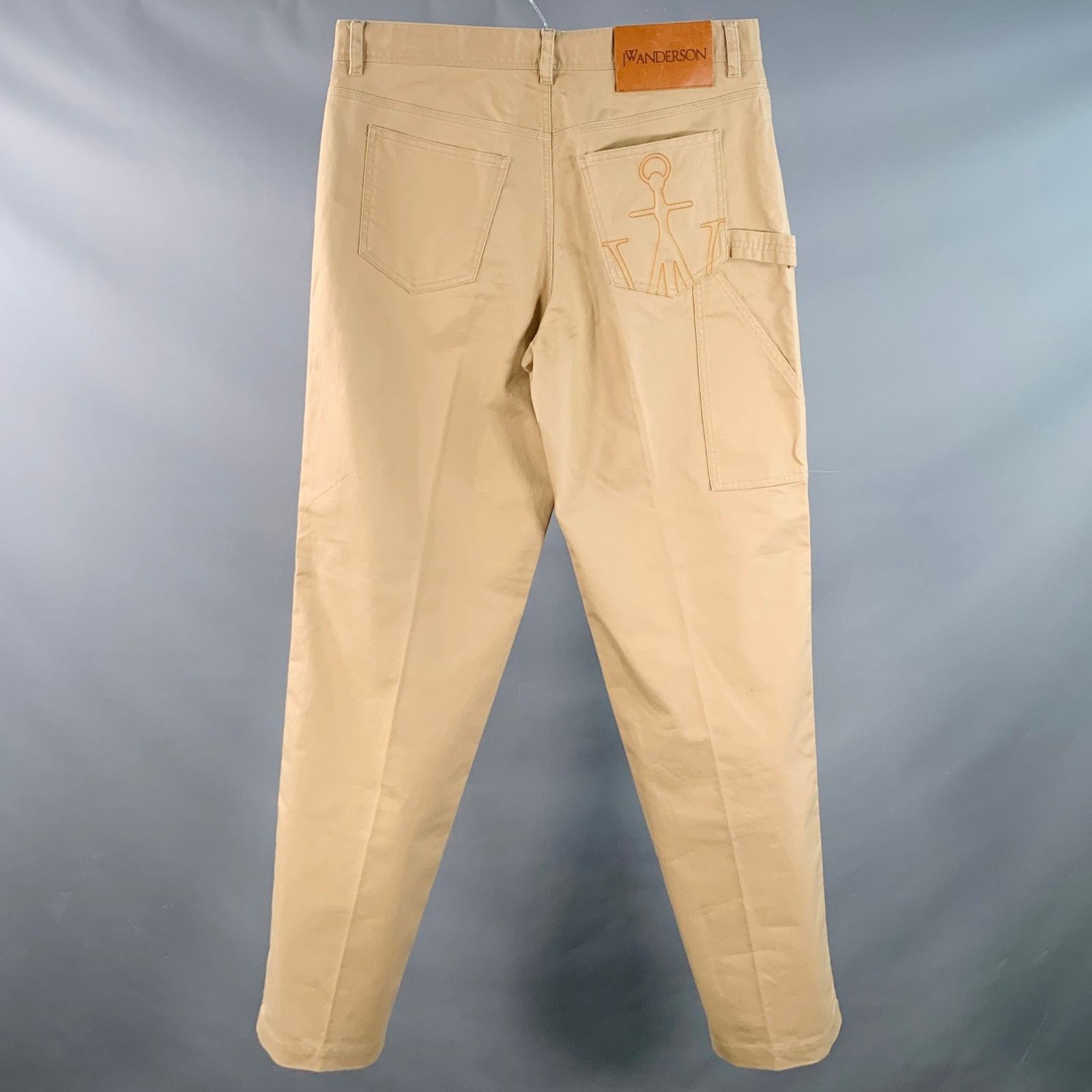 JW Anderson JW ANDERSON Tan Cotton Tapered Flat Front Zip Fly Casual Size US 40 / EU 56 - 2 Thumbnail