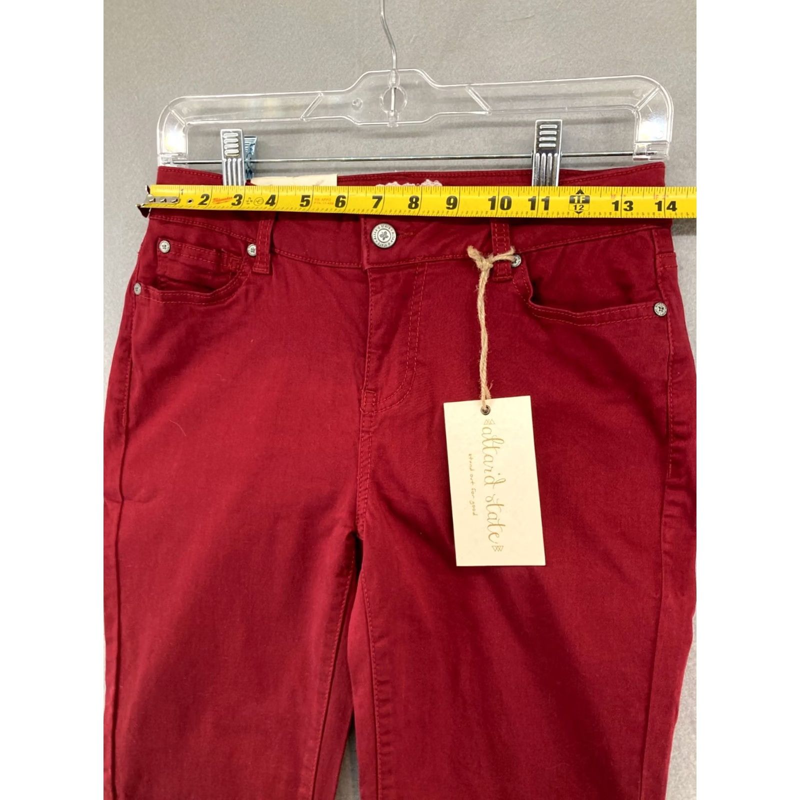 Vintage Altar'd State Pants Women's 28 Red Straight Leg NWT Denim 28in Inseam Size 28" / US 6 / IT 42 - 2 Thumbnail
