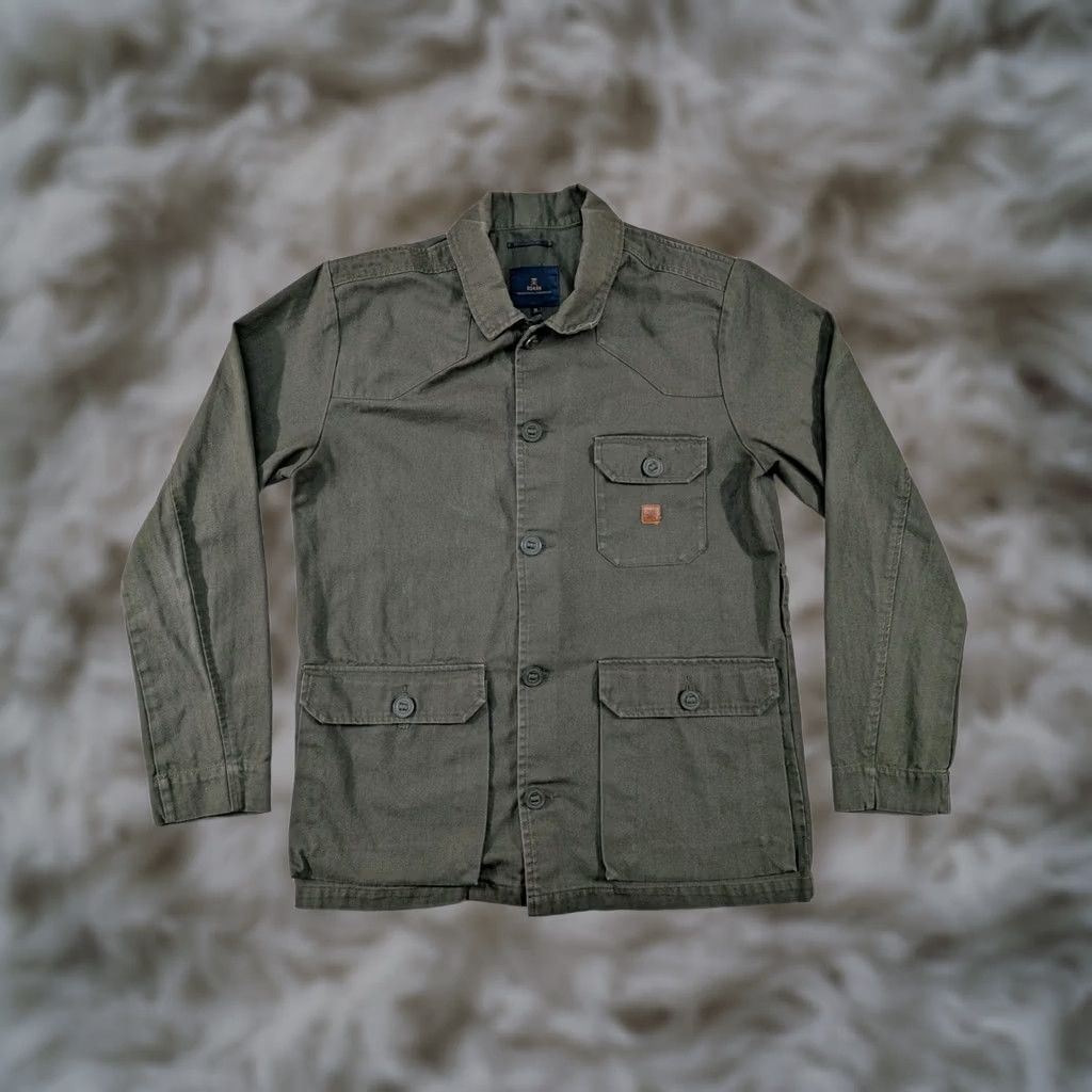 Roark Roark Jacket Mens M Green Herringbone Twill Military Field Jacket Size US M / EU 48-50 / 2 - 1 Thumbnail
