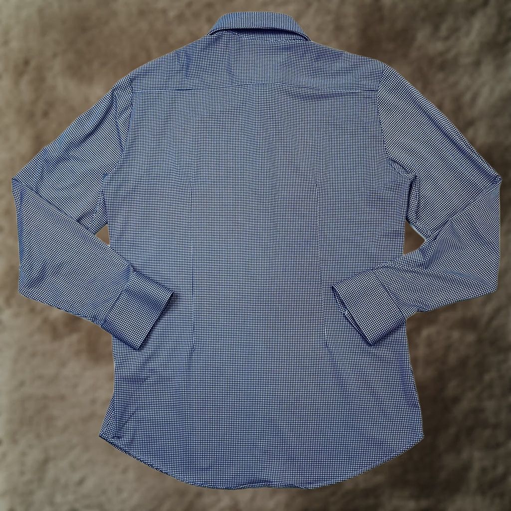 Mizzen+Main Mizzen+Main Button-Up Shirt Blue Slim Check Long Sleeve Casual Business Travel Formal Workwear Spinnaker Collection Mens Regular Size M Size US M / EU 48-50 / 2 - 1 Thumbnail
