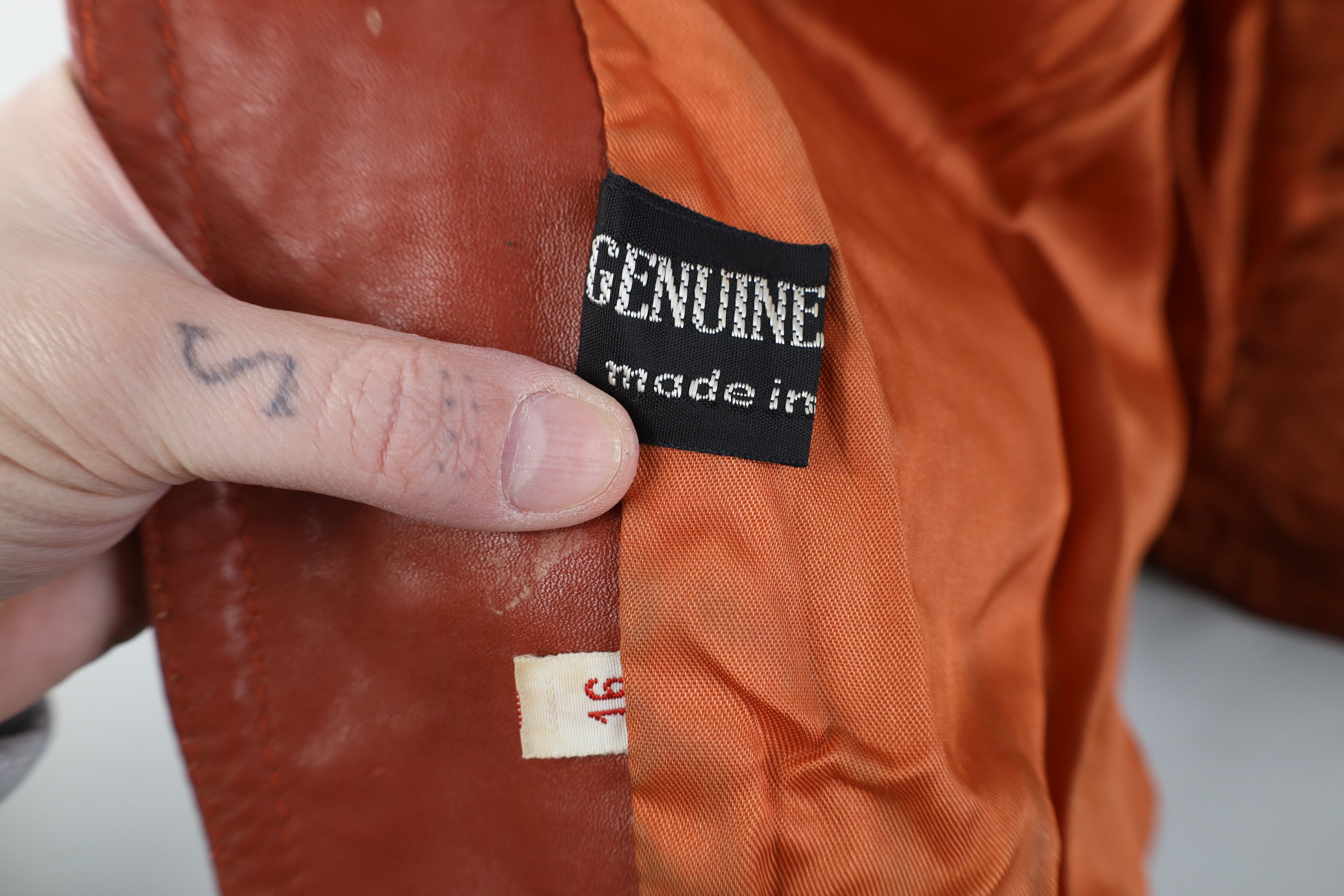 Vintage Vintage 70s Streetwear Western Collared Leather Jacket Coat Size XXL / US 16-18 / IT 52-54 - 13 Thumbnail