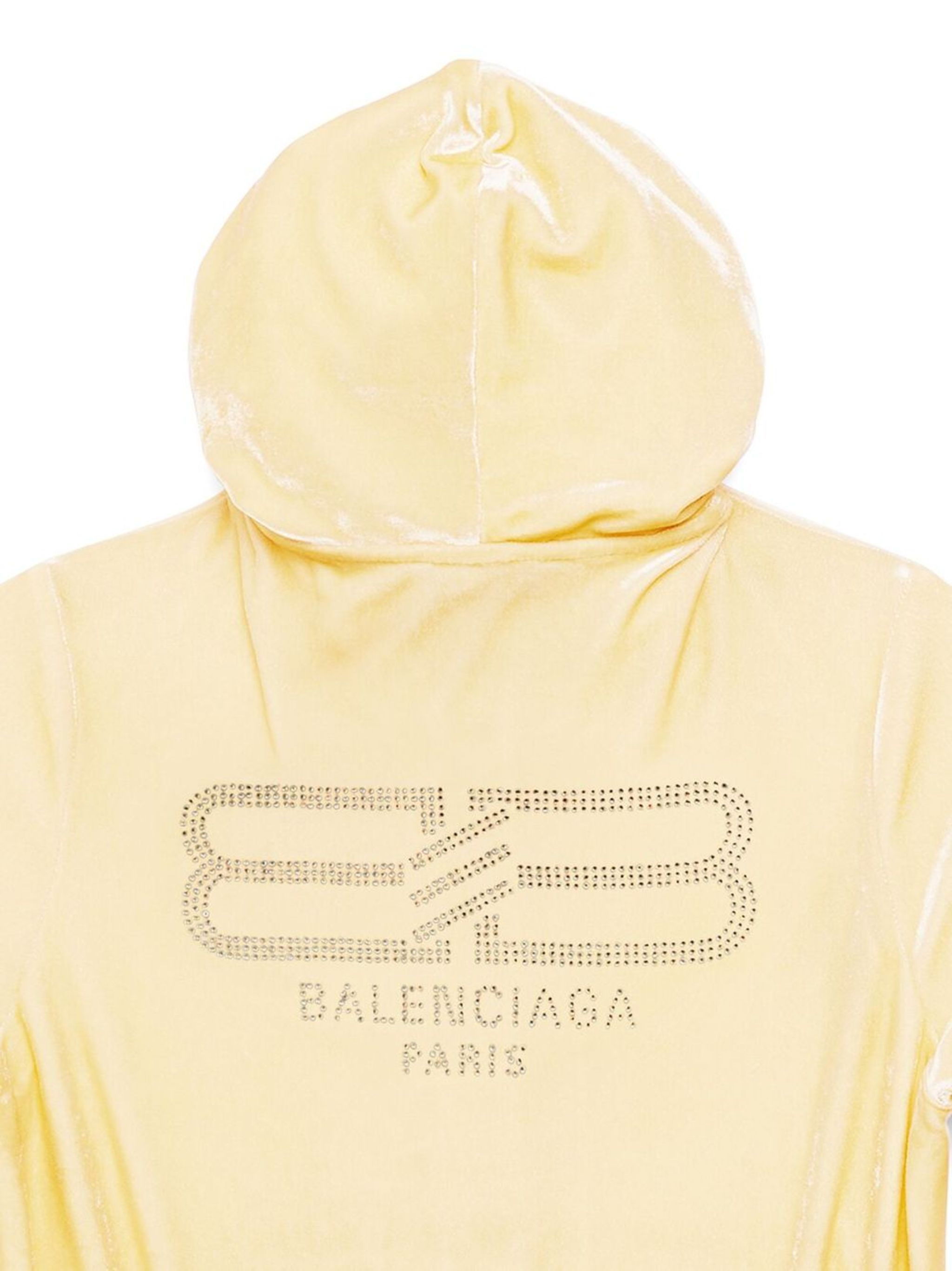 Balenciaga o1bcso1str1124 BB Paris Strass Zip-Up Hoodie Fitted Yellow Size S / US 4 / IT 40 - 3 Thumbnail