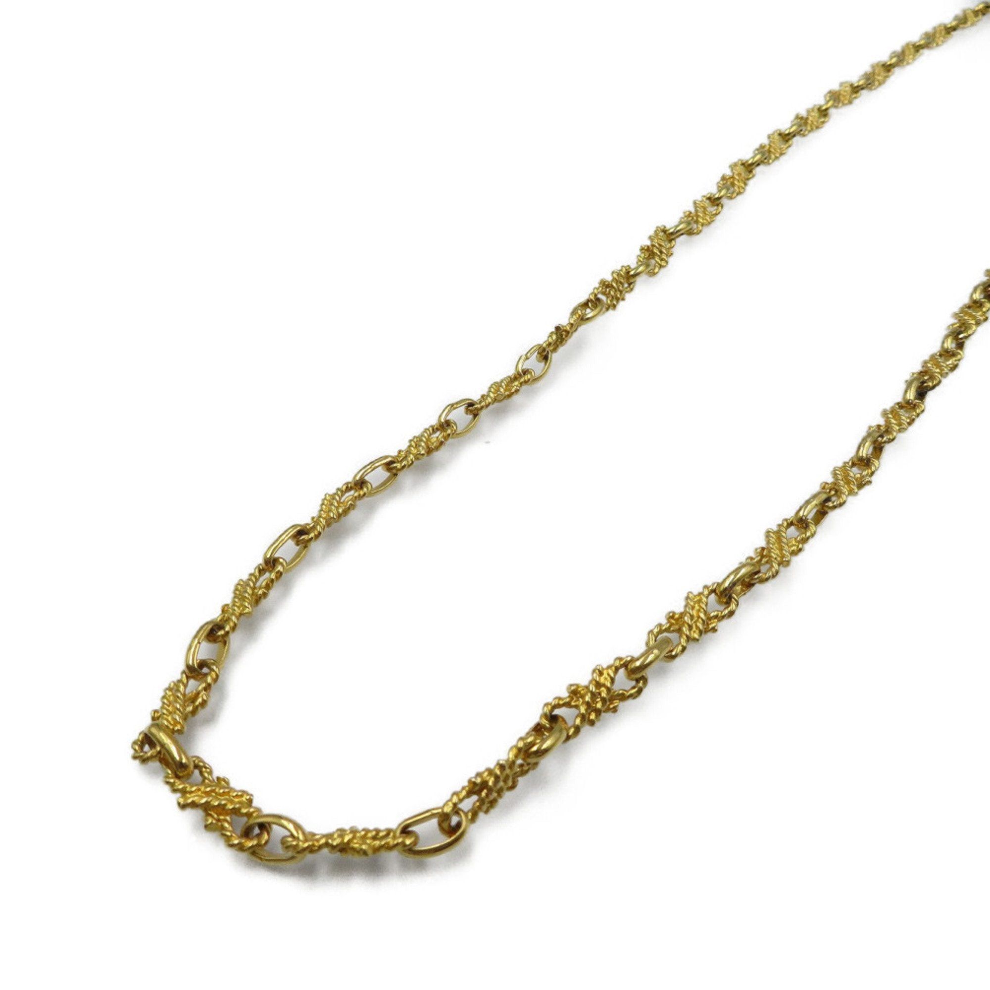 image of Celine Metal Gold Necklace in Black, Women's