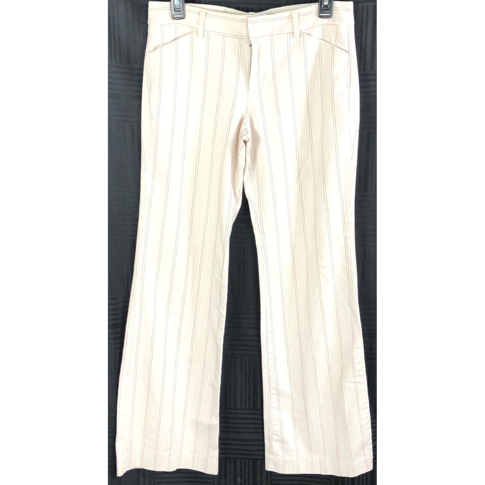 Gap Vintage 2004 Gap mid rise pants 4 pink stripe flare pockets 29"W 30" IN Y2K Boho Size 27" / US 4 / IT 40 - 4 Thumbnail