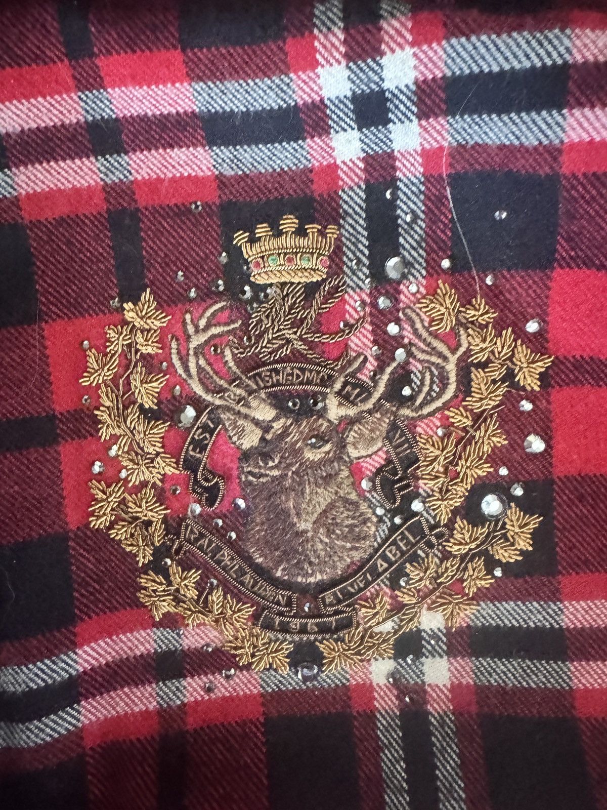 Ralph Lauren Silk Blend Embroidered Flannel Size L / US 10 / IT 46 - 3 Thumbnail