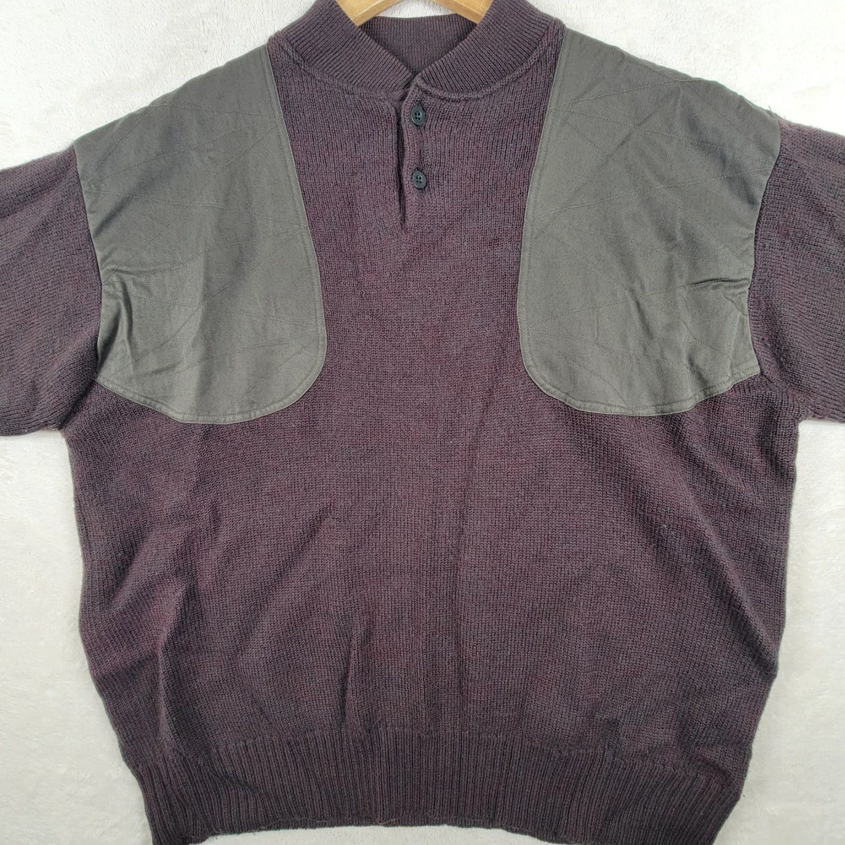 Vintage Beretta Sweater Mens Large Brown 1/4 Zip Lined Padded Shoulders Hunting Wool Polyester Knit Pullover Mock Neck Long Sleeve Size US L / EU 52-54 / 3 - 2 Thumbnail