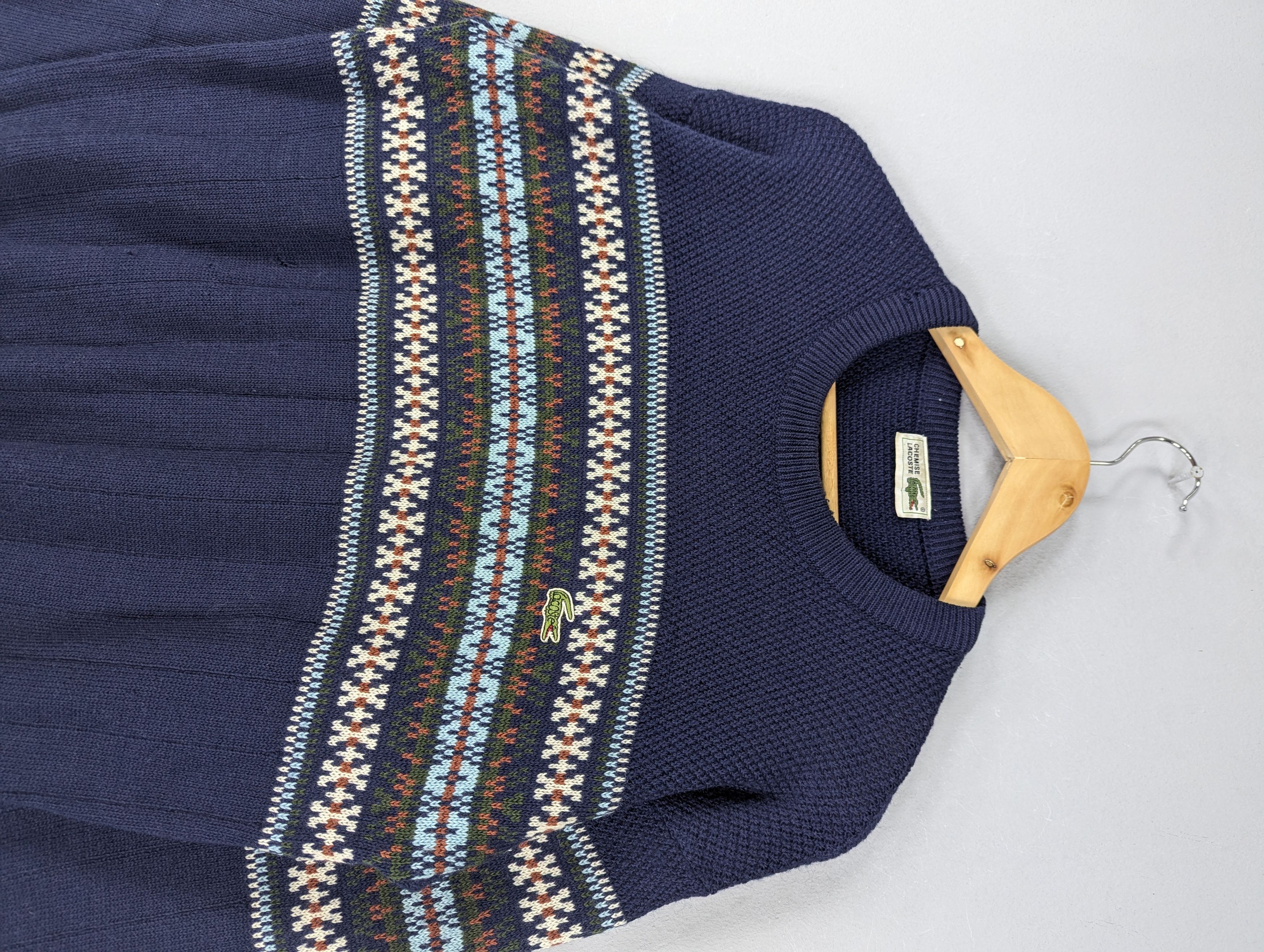 Lacoste Vintage Lacoste Patterned Knitted Jumper Crewneck Size US M / EU 48-50 / 2 - 4 Thumbnail