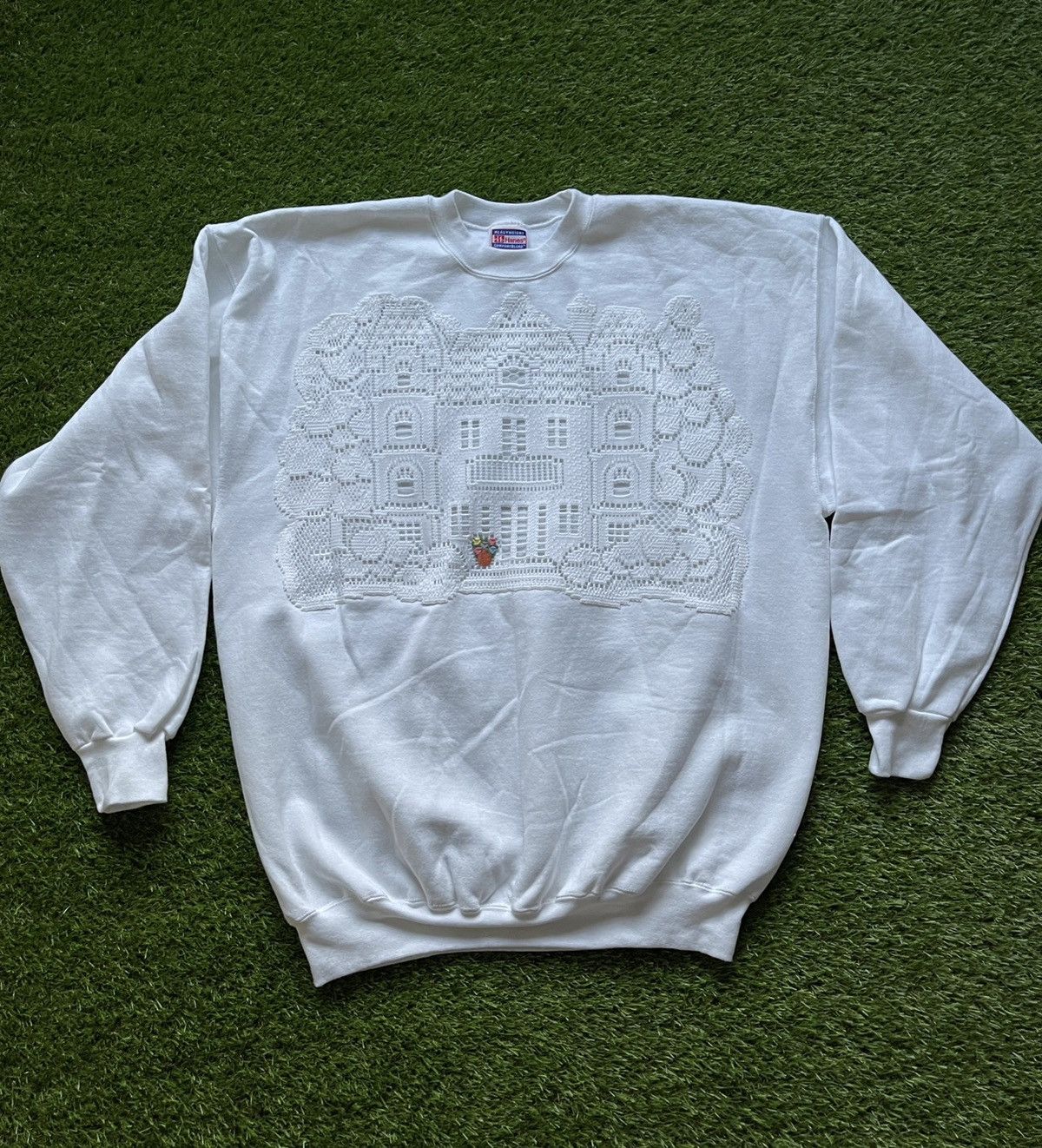 Hanes Vintage 90s Crochet House Crewneck Sweatshirt Size US XL / EU 56 / 4 - 1 Thumbnail