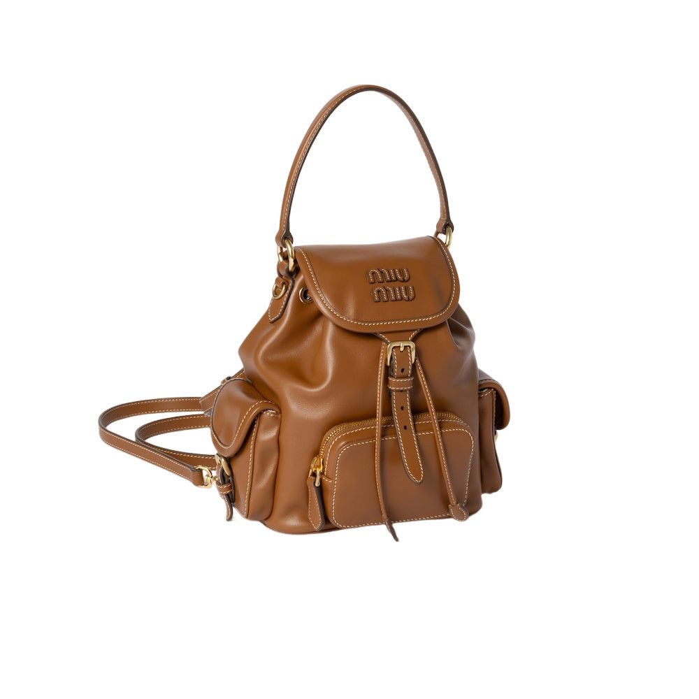 Miu Miu MIU MIU $3600 Cognac Leather Backpack New & Authentic Size ONE SIZE - 3 Thumbnail
