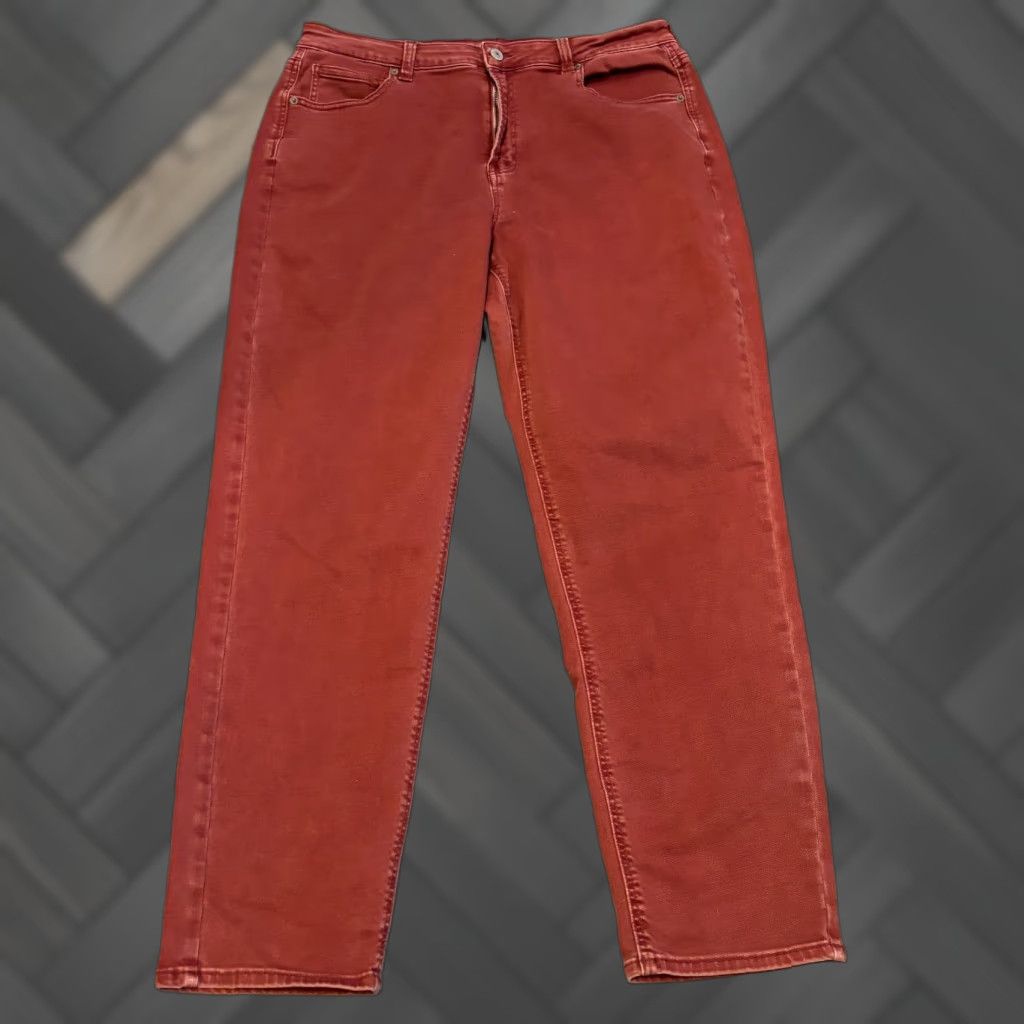 American Eagle Outfitters VINTAGE American Eagle Jeans Womens 14L Red Denim Mom Stretch Pants 90s Baggy Shirt? Size 36" / US 14 / IT 50 - 1 Thumbnail