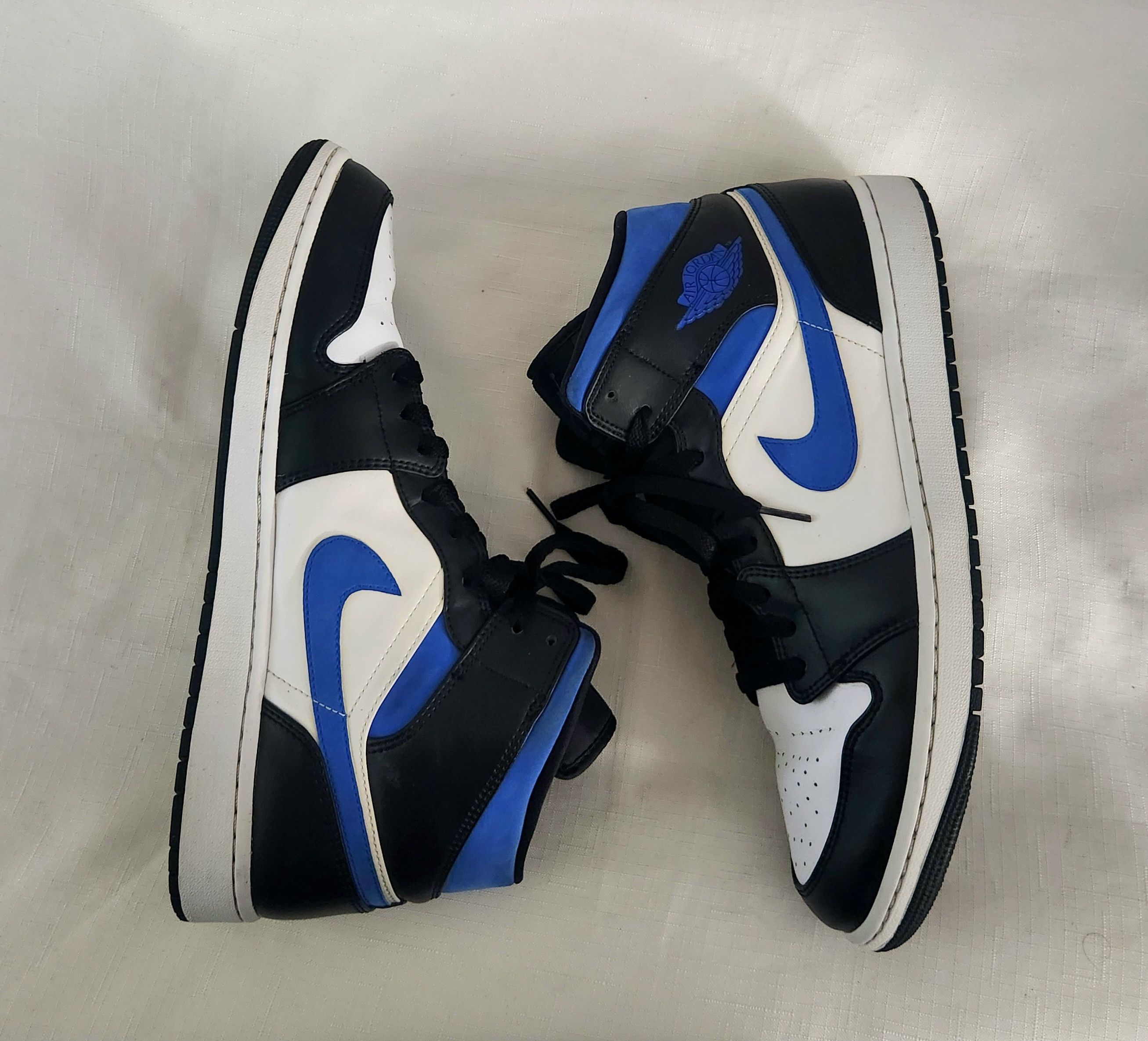 Jordan Brand × Nike Nike Air Jordan Retro 1 Mid Black Racer Blue 13 554724-140 Size US 13 / EU 46 - 1 Thumbnail
