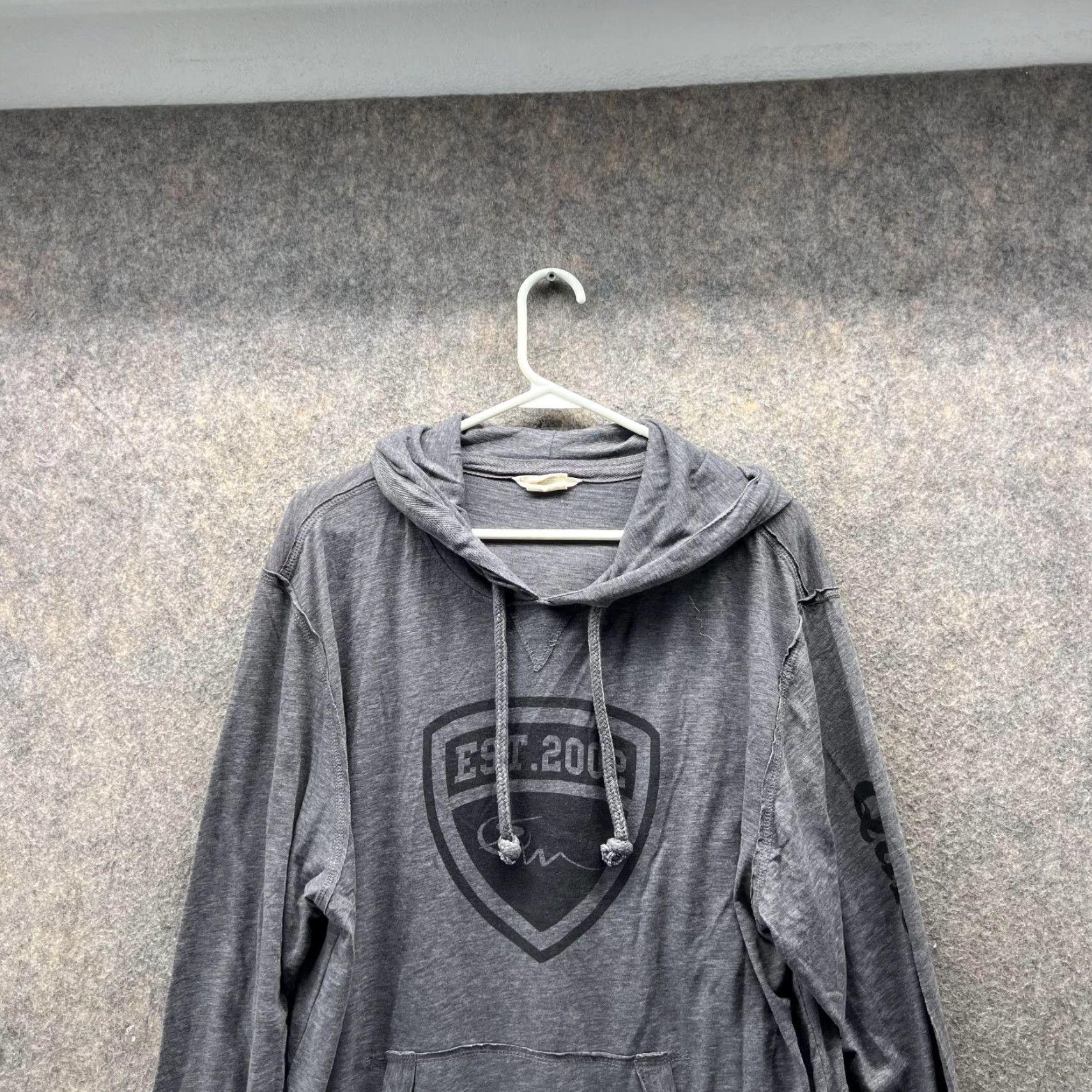Vintage VINTAGE Levelwear Hoodie Sweater Men L Gray Black Hooded Pullover Cotton Fleece Logo Casual/Workwear Men Size US L / EU 52-54 / 3 - 2 Thumbnail