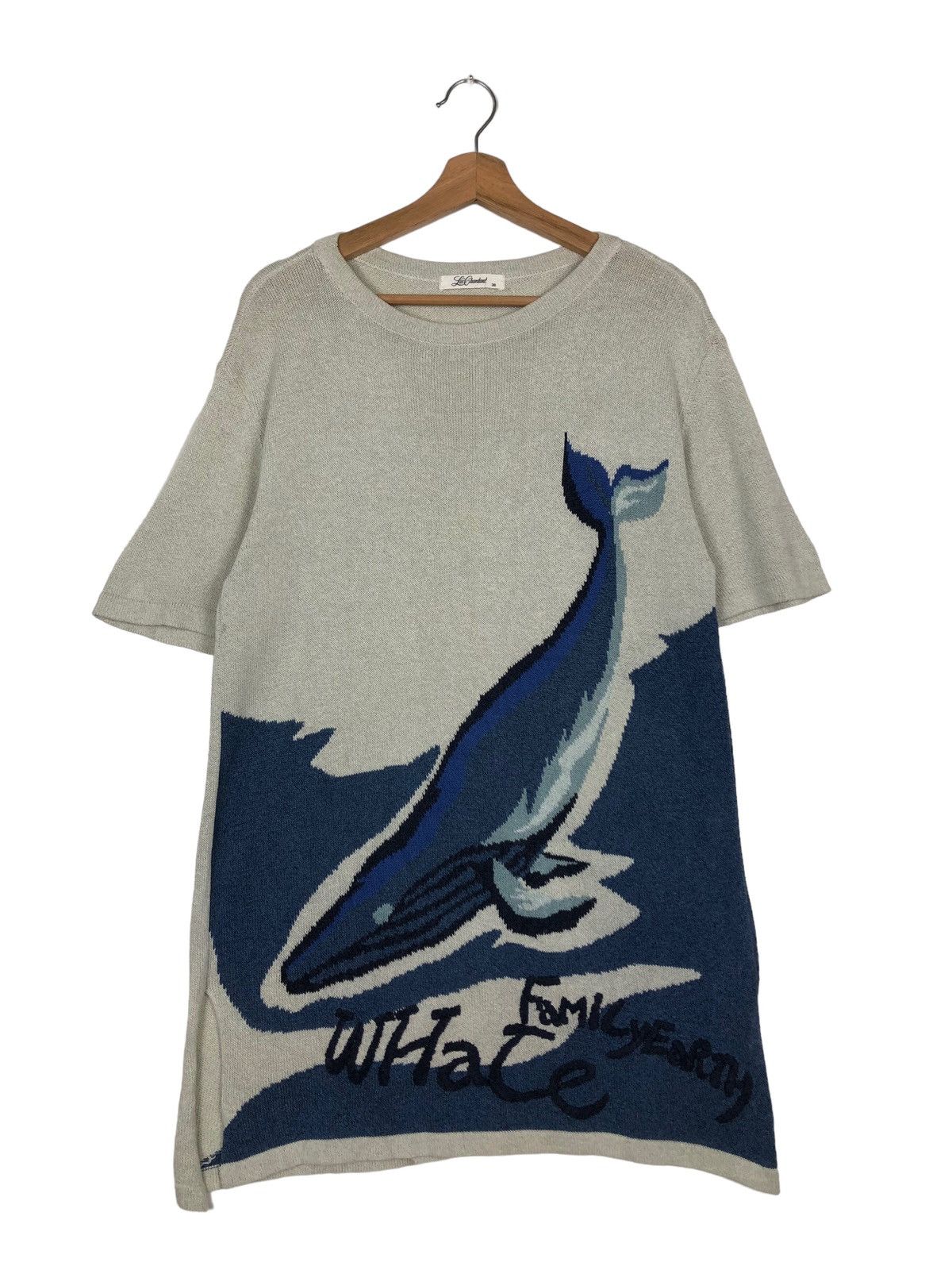 🔥90’s Vintage Knit Sweatshirt Short Sleeve Whale Big Logo
