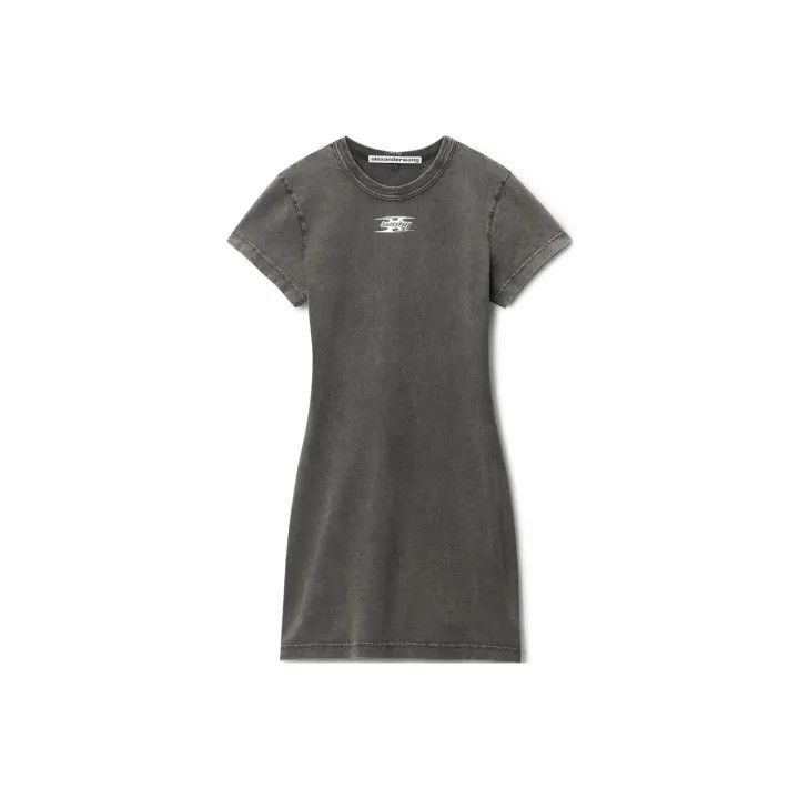 Alexander Wang Alexander Wang Gray Logo Mini Casual Dress - Size S / US 4 / IT 40 - 1 Thumbnail