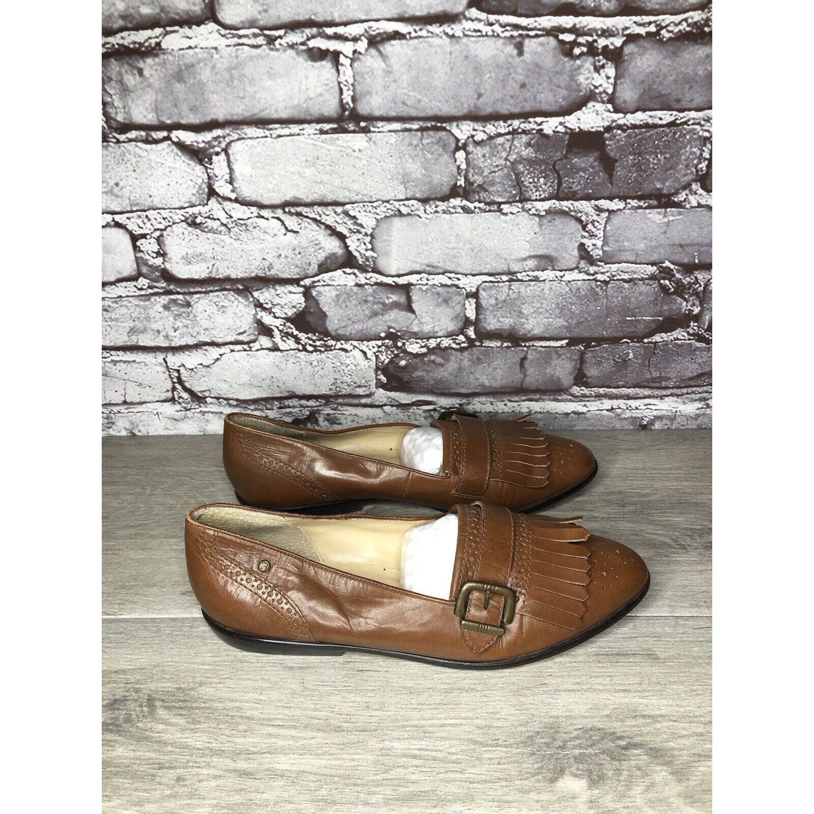 Etienne Aigner Etienne Aigner VTG Brown Leather Kiltie Monk Strap Loafers W Size US 9 / IT 39 - 4 Thumbnail