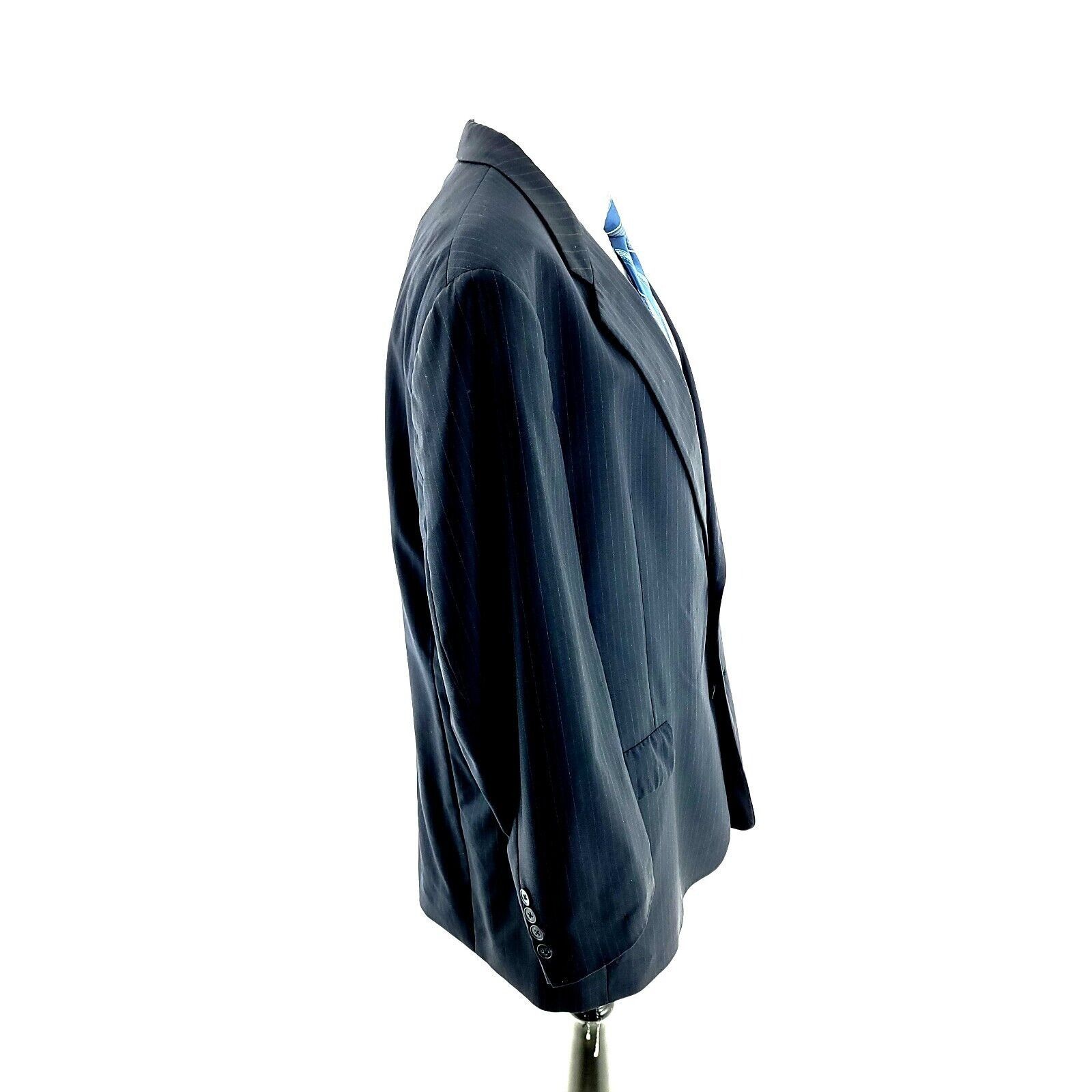 Hart Schaffner Marx DAMAGED Hart Schaffner Marx Gold Trumpeter Wool 2 Button Jac Size 46R - 6 Thumbnail