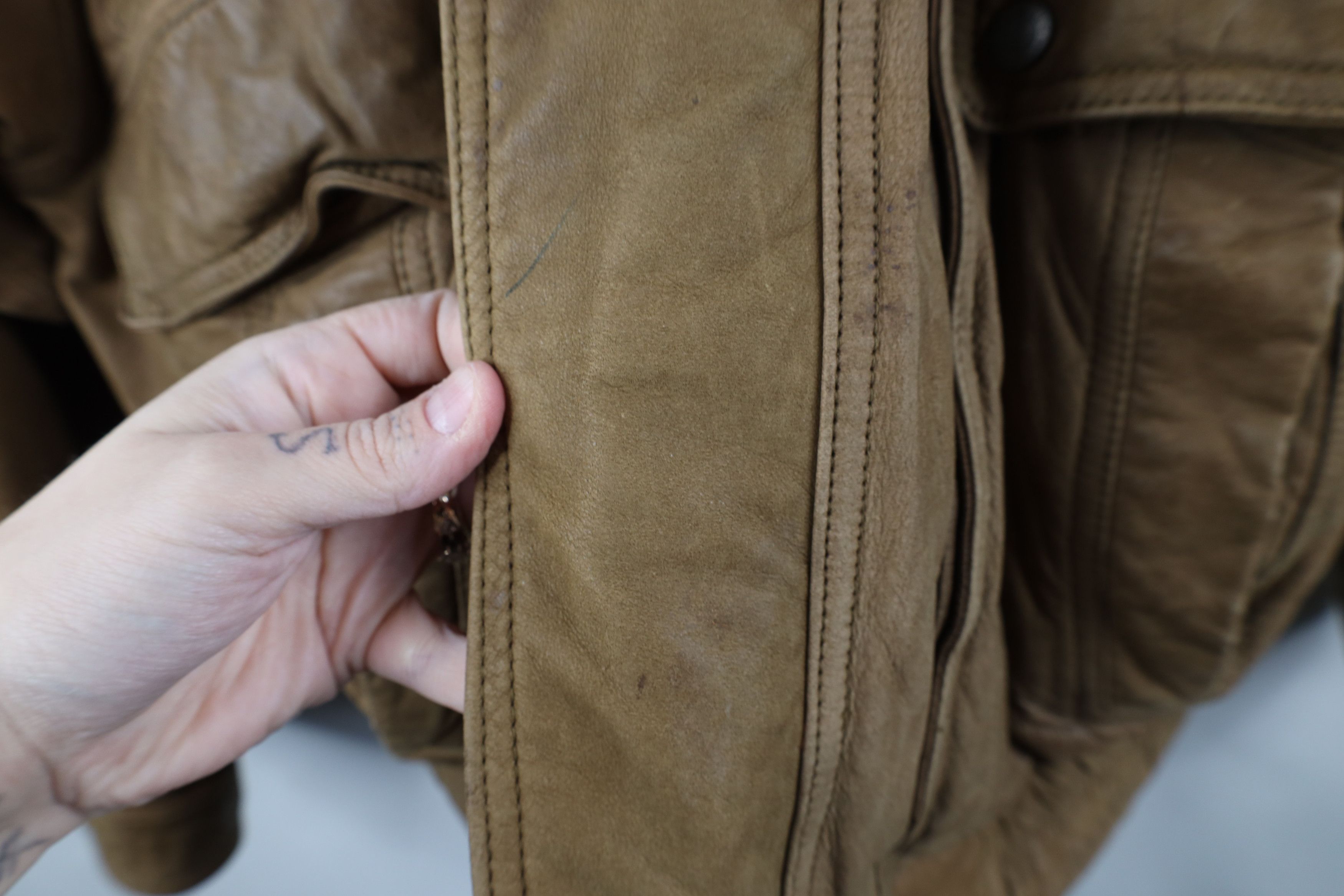 Vintage Vintage 90s Streetwear Leather Full Zip Flight Bomber Jacket Size US XL / EU 56 / 4 - 8 Thumbnail