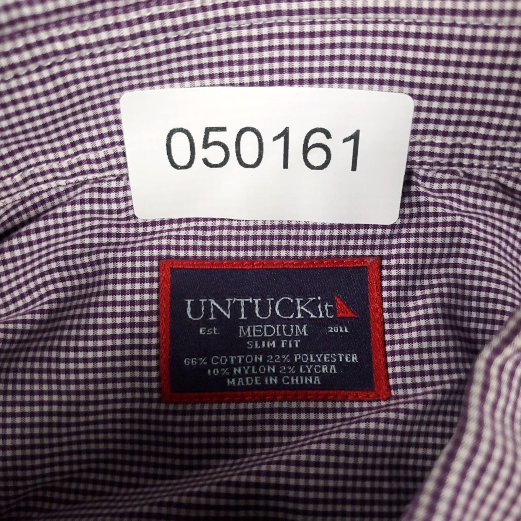 UNTUCKit VINTAGE UNTUCKit Men's Shirt Size Medium Purple Check Casual Button-Up Long Sleeve Size US M / EU 48-50 / 2 - 6 Thumbnail