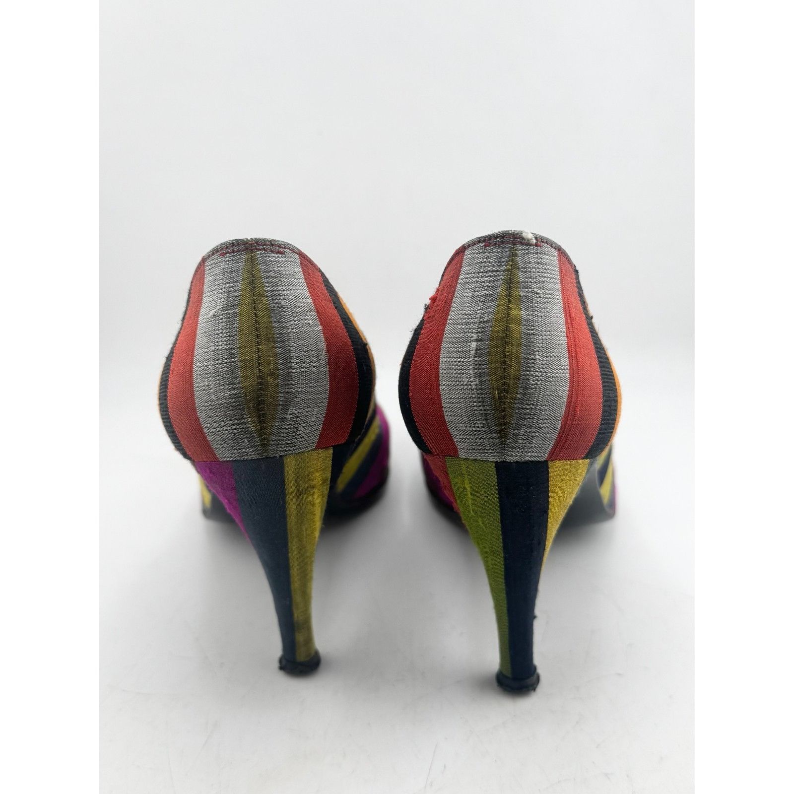 Stuart Weitzman Stuart Weitzman martinique vintage rainbow stripe pump heels Size US 7 / IT 37 - 7 Thumbnail