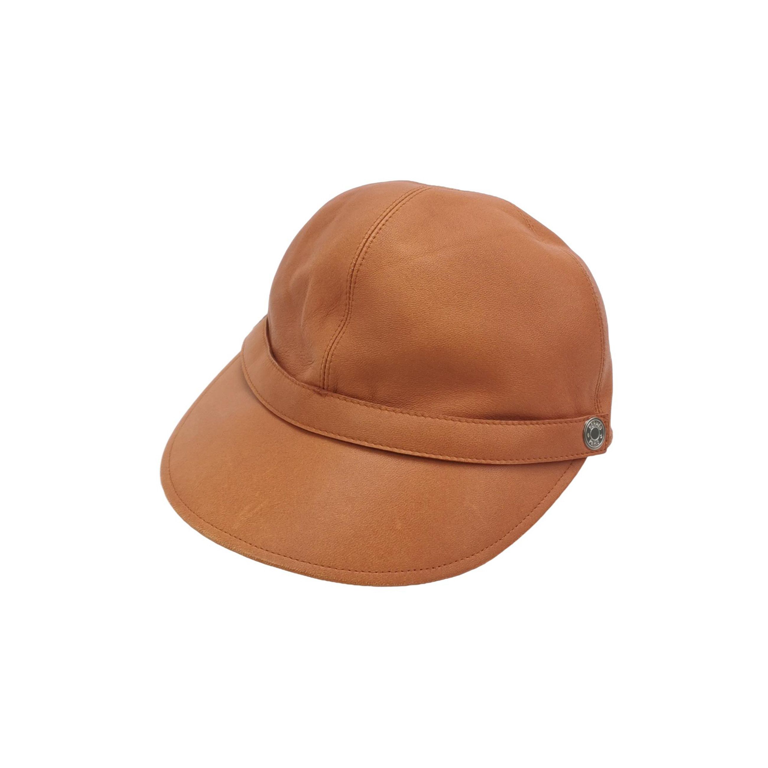 Hermes Hermes Lambskin Leather Cap ONE SIZE Size ONE SIZE - 1 Thumbnail