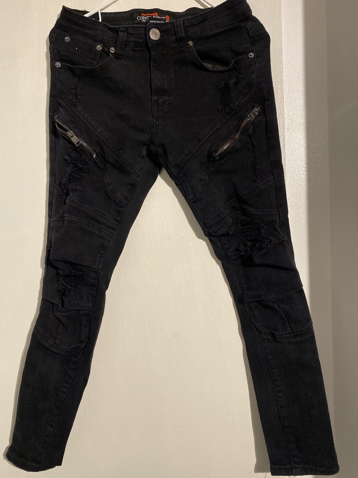 Other Black Copper Rivet Biker Denim Size US 28 / EU 44 - 1 Thumbnail