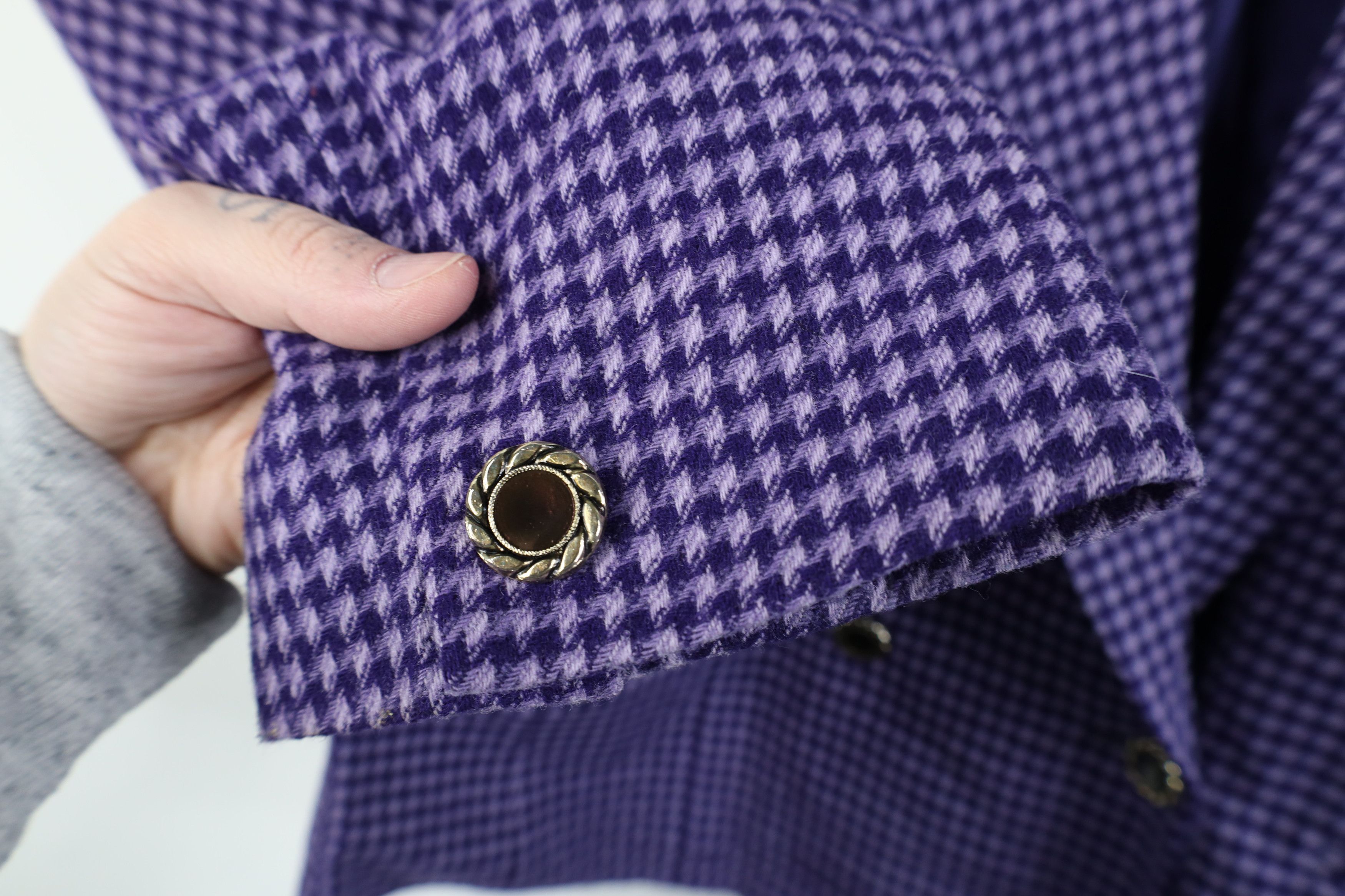 Pendleton Vintage 90s Pendleton Wool Blazer Jacket Purple Houndstooth Size XL / US 12-14 / IT 48-50 - 8 Thumbnail