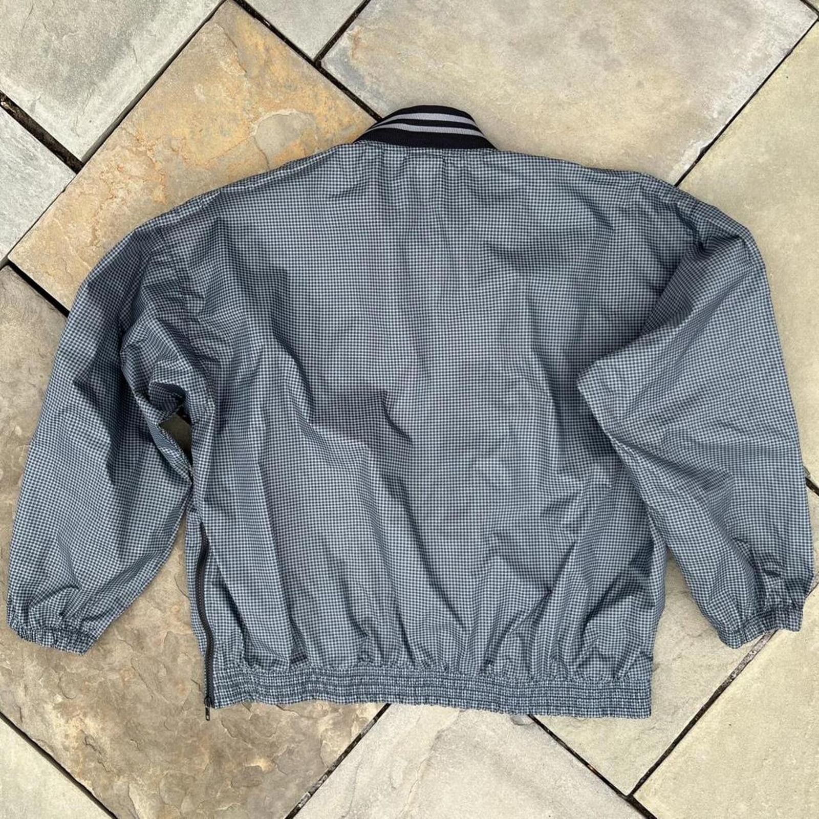 Jerzees Vintage 90s Blue/Black Houndstooth Quarter Zip Windbreaker Size US XXL / EU 58 / 5 - 4 Thumbnail