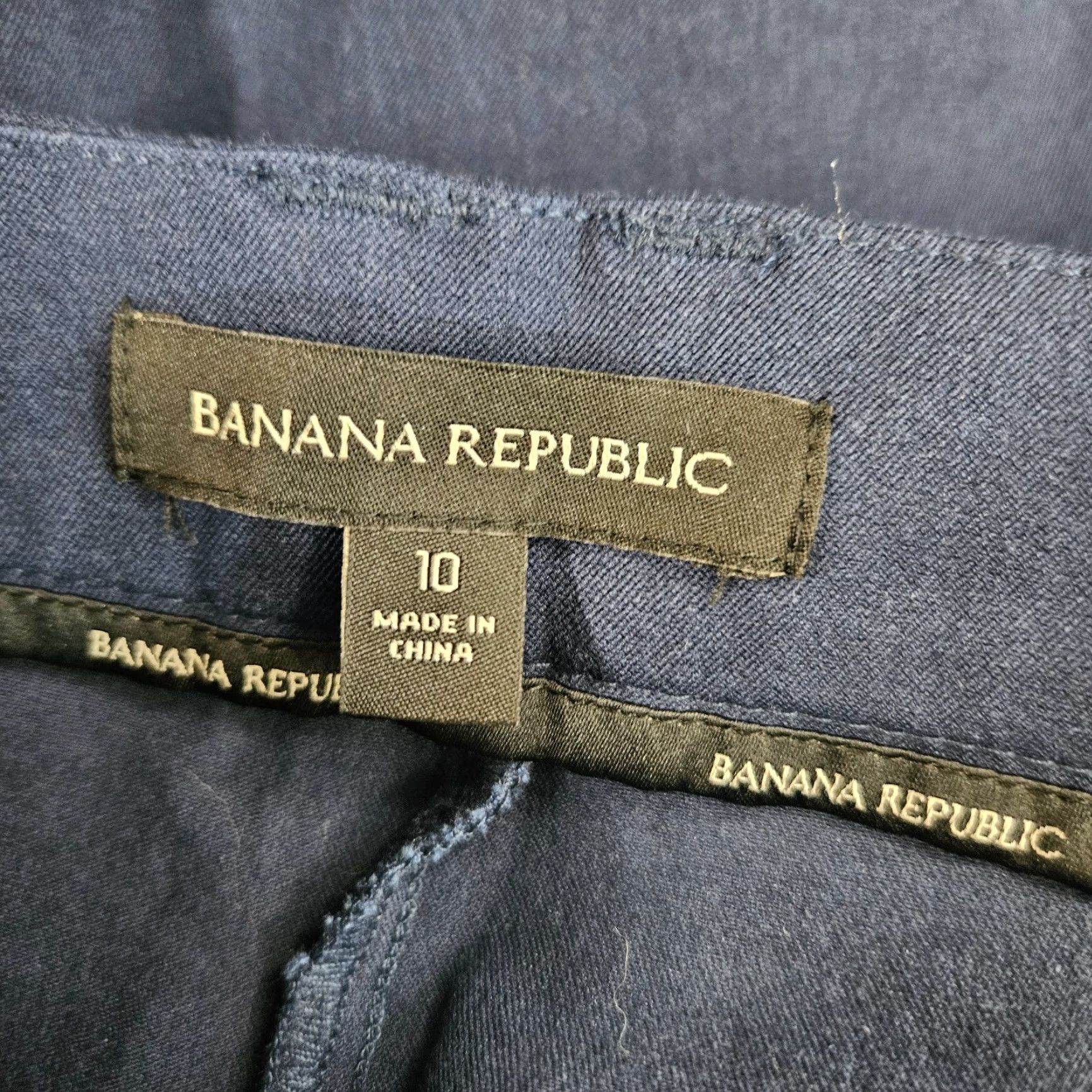 Banana Republic Banana Republic Womens Cropped Pants Sz 10 Blue Mid Rise Cotton Blend Size 32" / US 10 / IT 46 - 7 Thumbnail