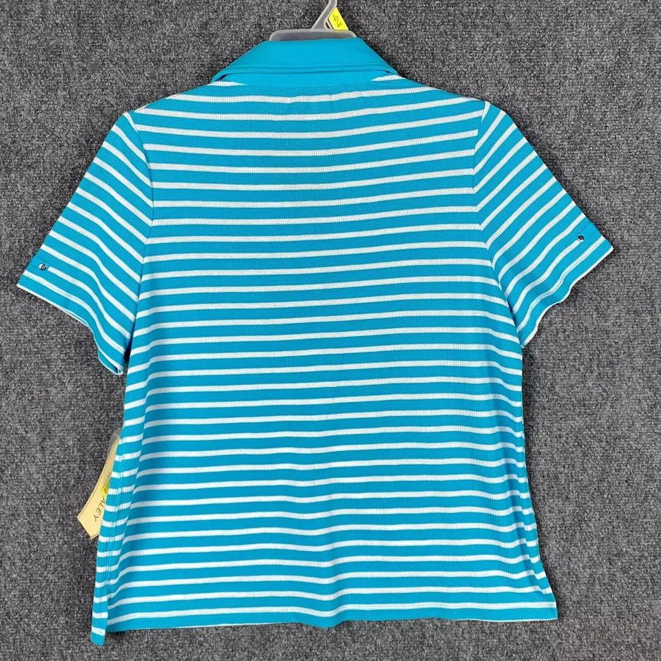 Other Allison Daley Button Up Top Women's Striped Short Sleeve PL Size L / US 10 / IT 46 - 8 Thumbnail