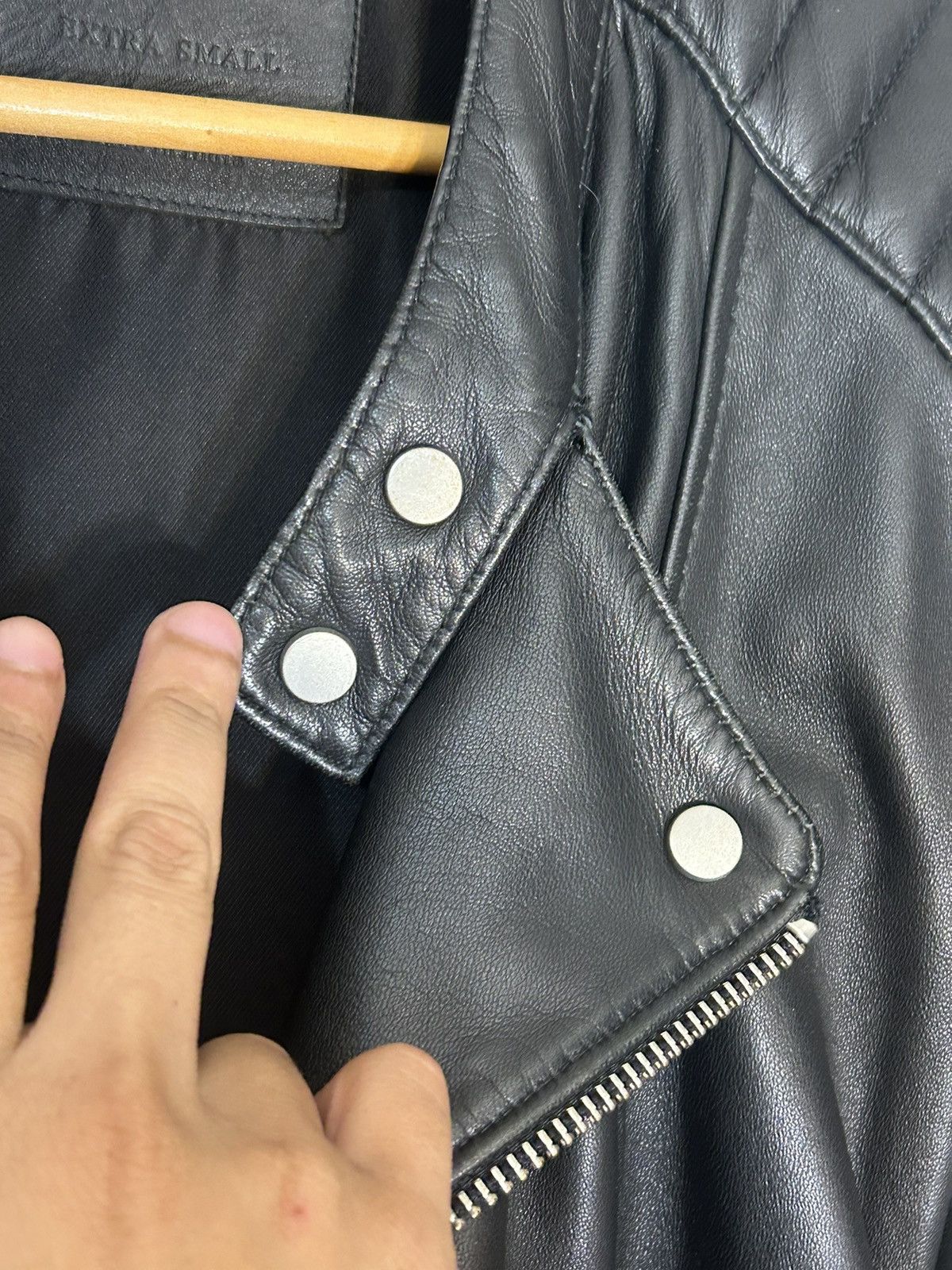 Allsaints Allsaints Sheep Leather Biker Jacket Size US XS / EU 42 / 0 - 9 Thumbnail