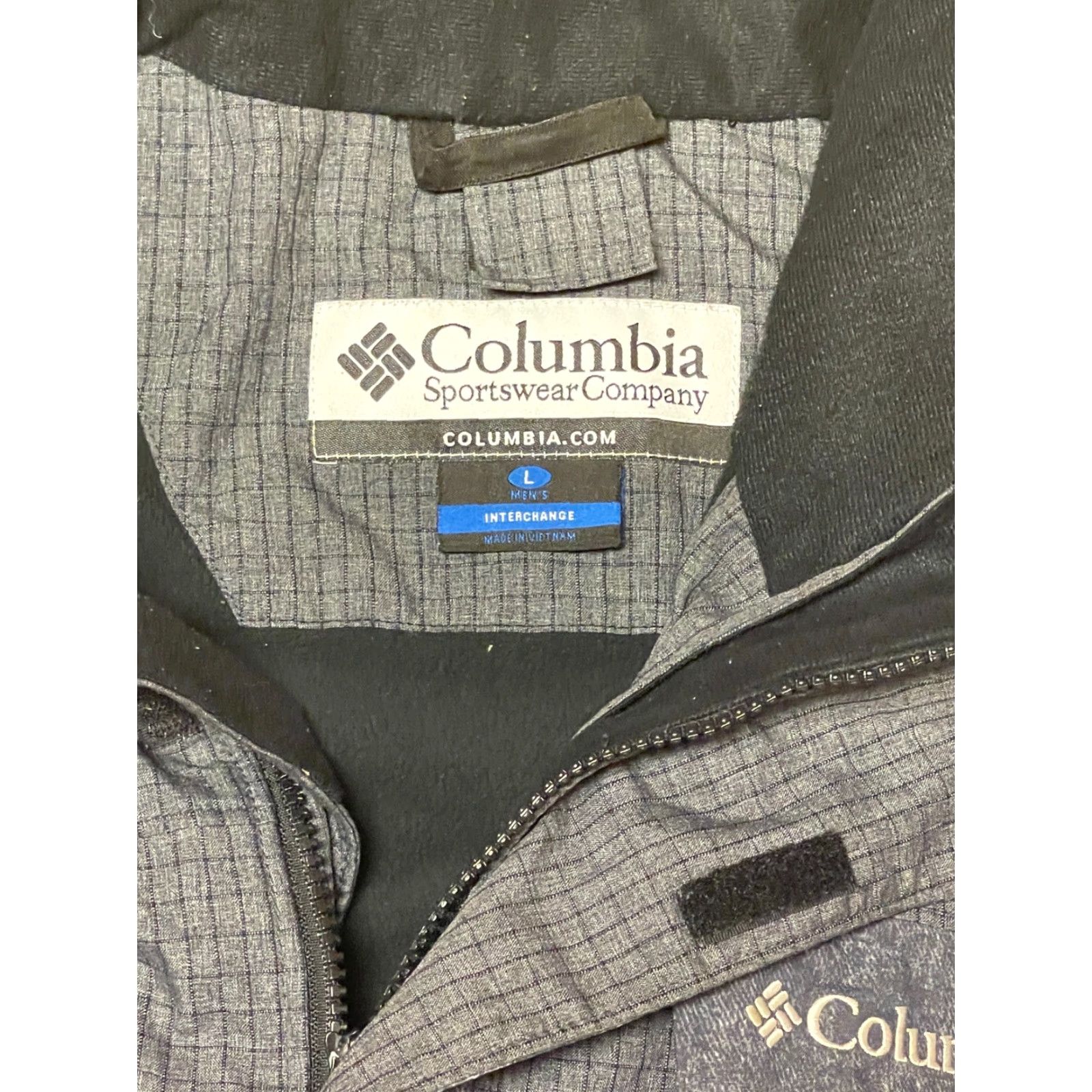 Vintage VINTAGE Columbia Bugaboo Omni-tech Men’s Large Hooded Jacket Black/Gray Denim Look Size US L / EU 52-54 / 3 - 4 Thumbnail
