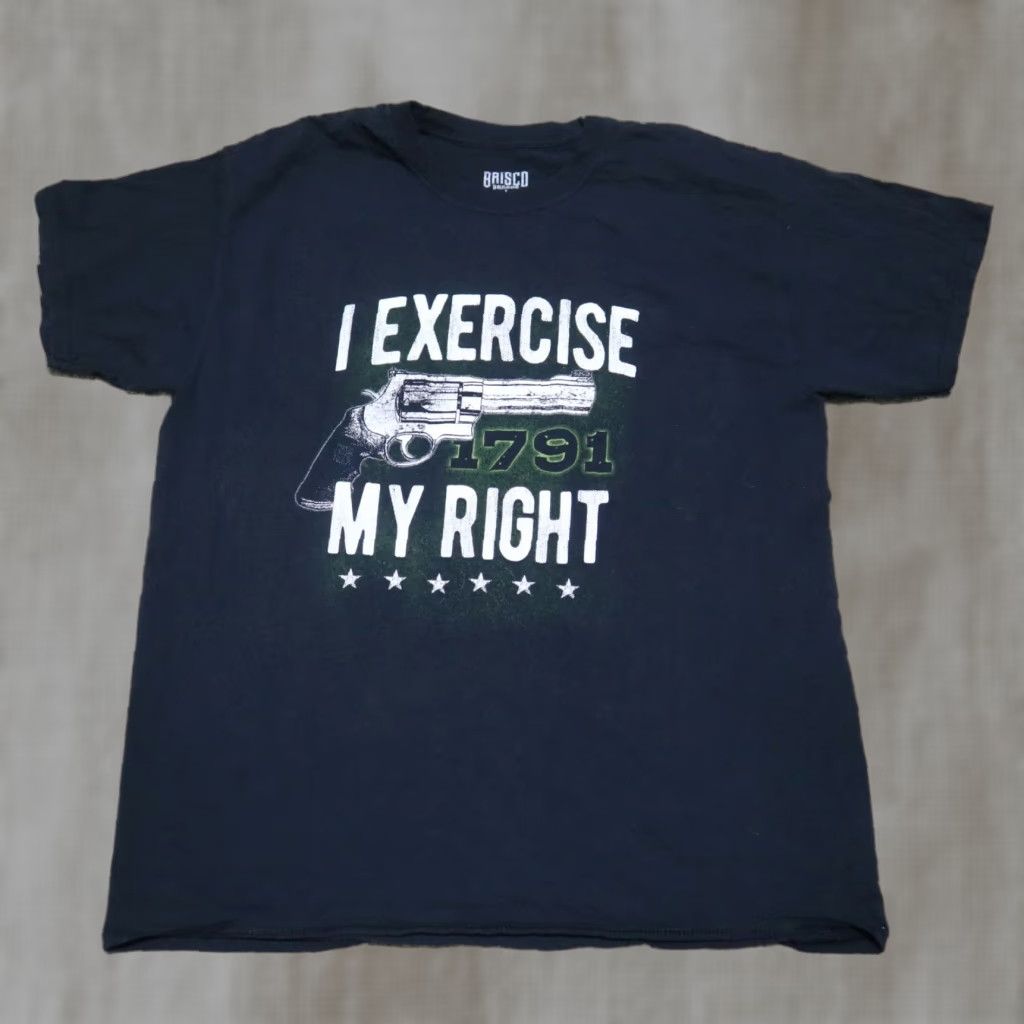 Vintage I Exercise My Second Amendment Right 1791 Pro Guns T Shirt Tee Mens L Black Shirts Gun Rights Graphic Tee Size US L / EU 52-54 / 3 - 1 Thumbnail