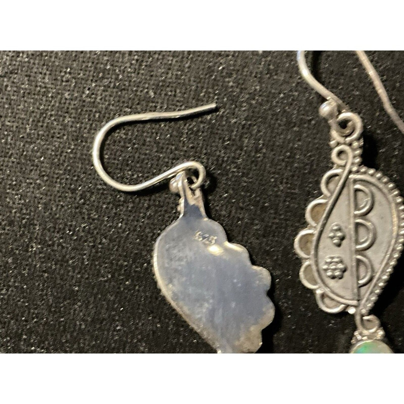 Other 925 Sterling Silver Opal Dangle Fish Hook Earrings Size ONE SIZE - 6 Thumbnail