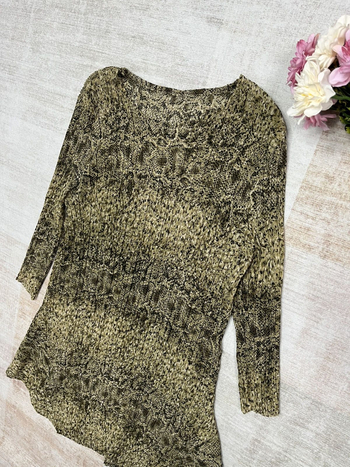 Other Pleatsme Vintage Abstract Longline Top Size L / US 10 / IT 46 - 2 Thumbnail