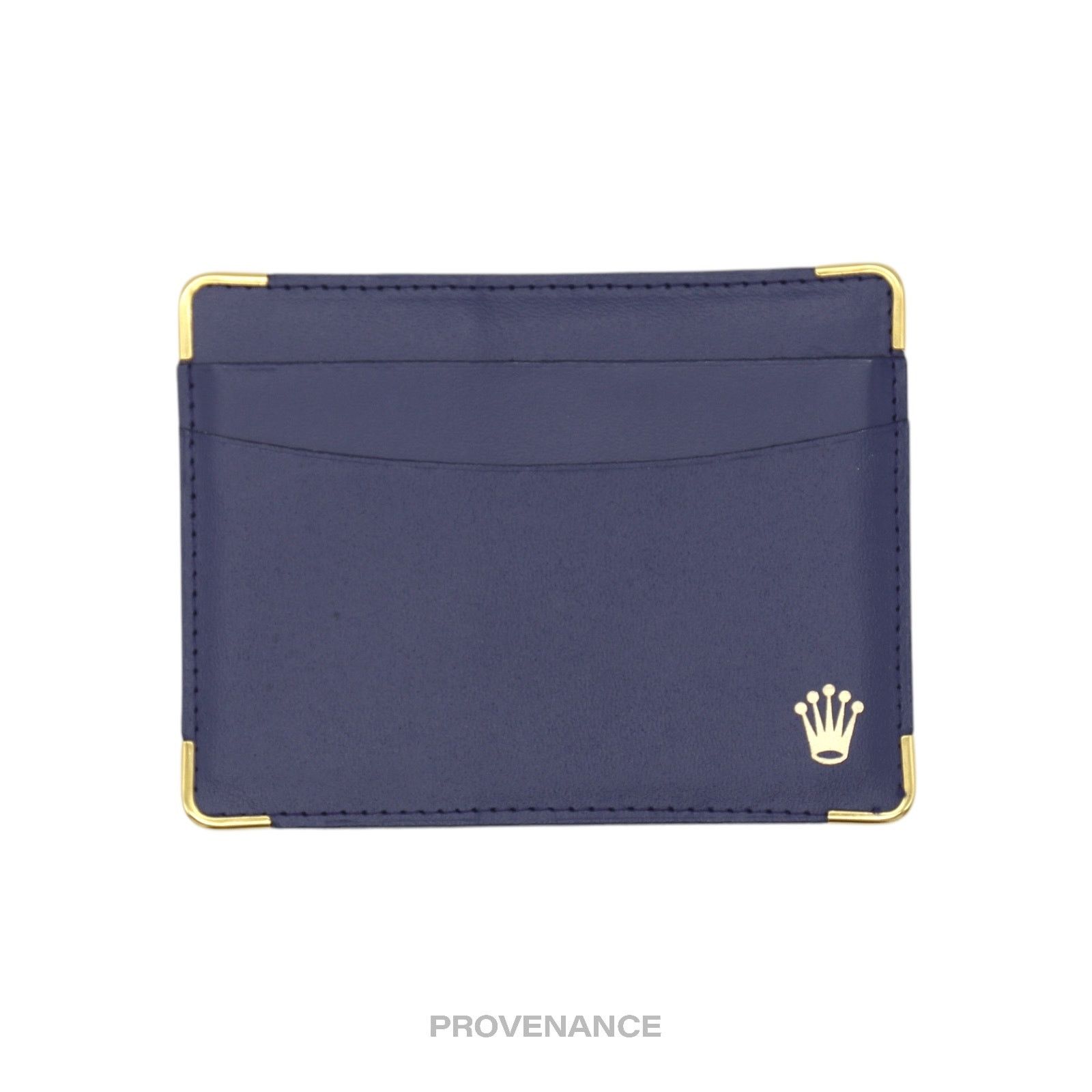 Rolex 🔴 Rolex Card Holder Wallet - Navy Blue Leather Size ONE SIZE - 1 Thumbnail
