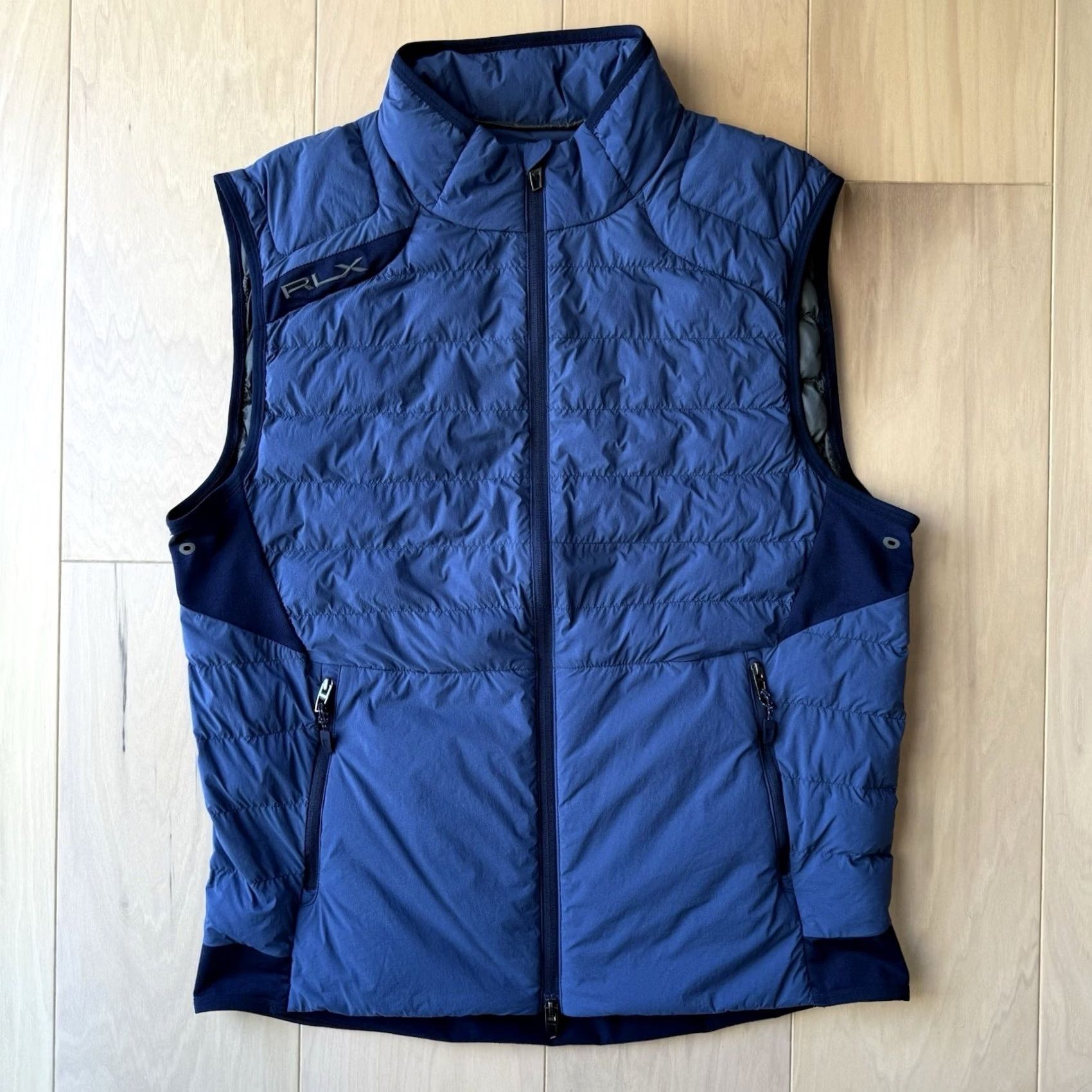 Polo Ralph Lauren Ralph Lauren X Down Vest Medium Blue Full Zip Insulated Active Performance Jacket Vest Stand-Up Collar Men M Blue Solid Retro Outdoor Casual Travel Size US M / EU 48-50 / 2 - 2 Thumbnail