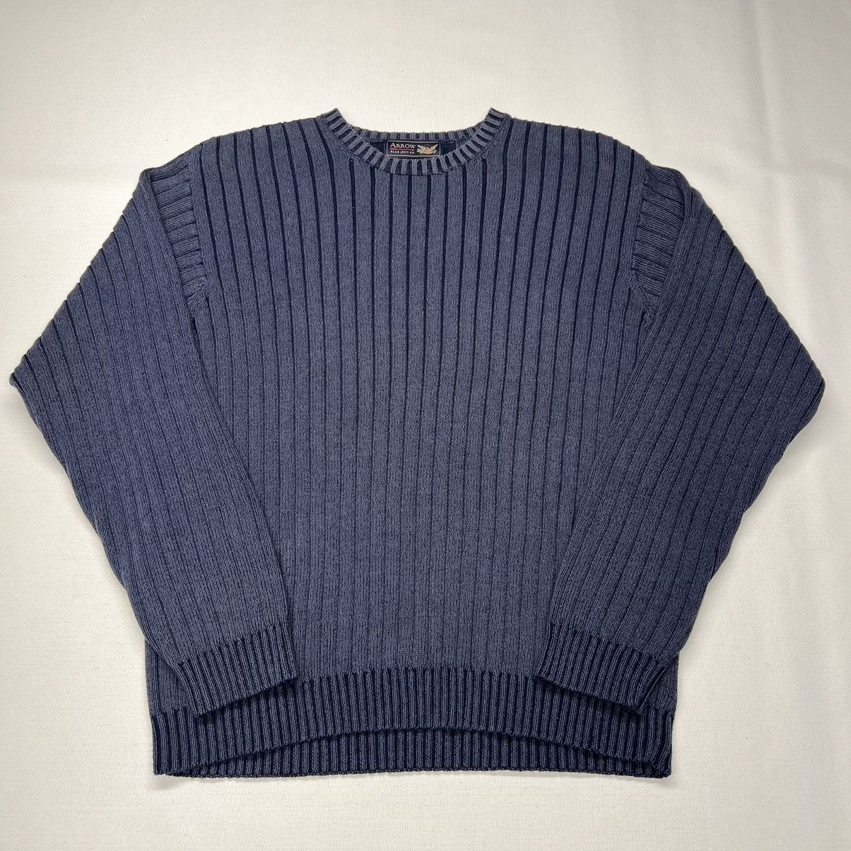 Arrow × Vintage VTG Arrow Sweater Blue Jean Co Cable Knit Pullover Australia Size US L / EU 52-54 / 3 - 1 Thumbnail