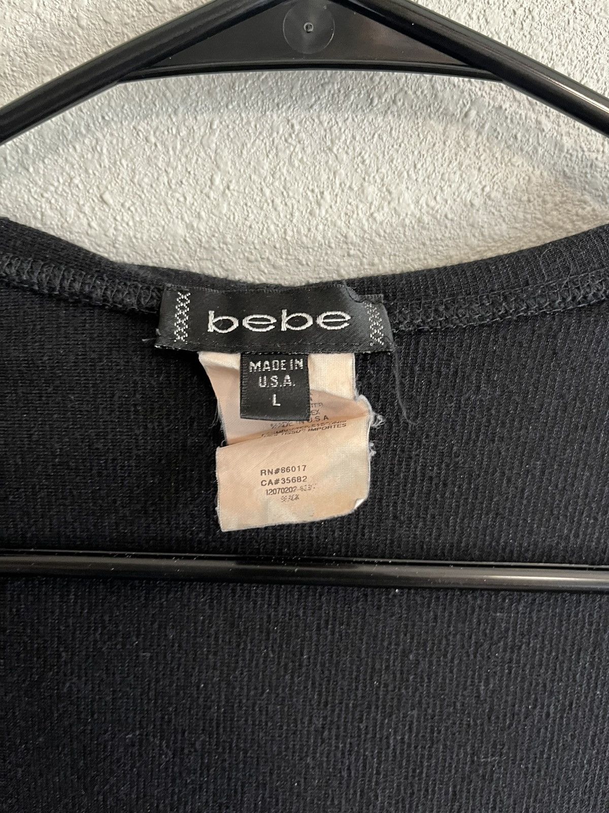 Bebe Y2K Bebe Black Velour Zip-Up Hoodie w/ Rhinestone Logo (L) Size L / US 10 / IT 46 - 4 Thumbnail