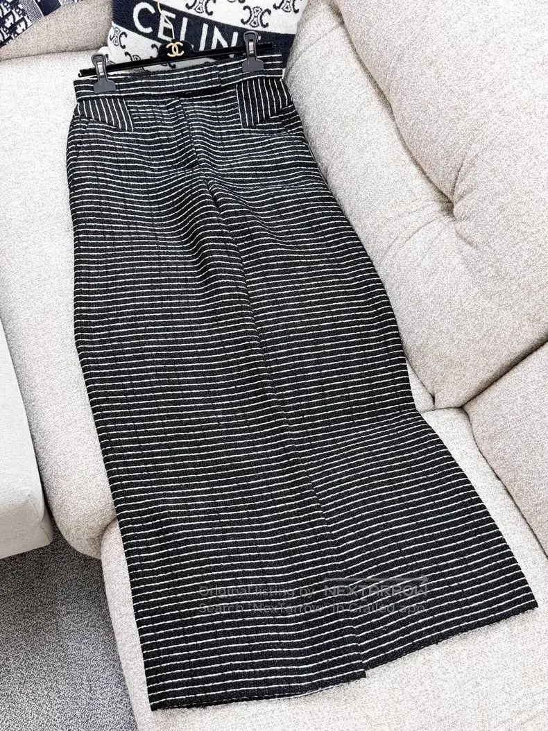 Chanel Chanel Thin striped fine glitter woven wide-leg trousers Size 25" / US 0 / IT 36 - 3 Thumbnail