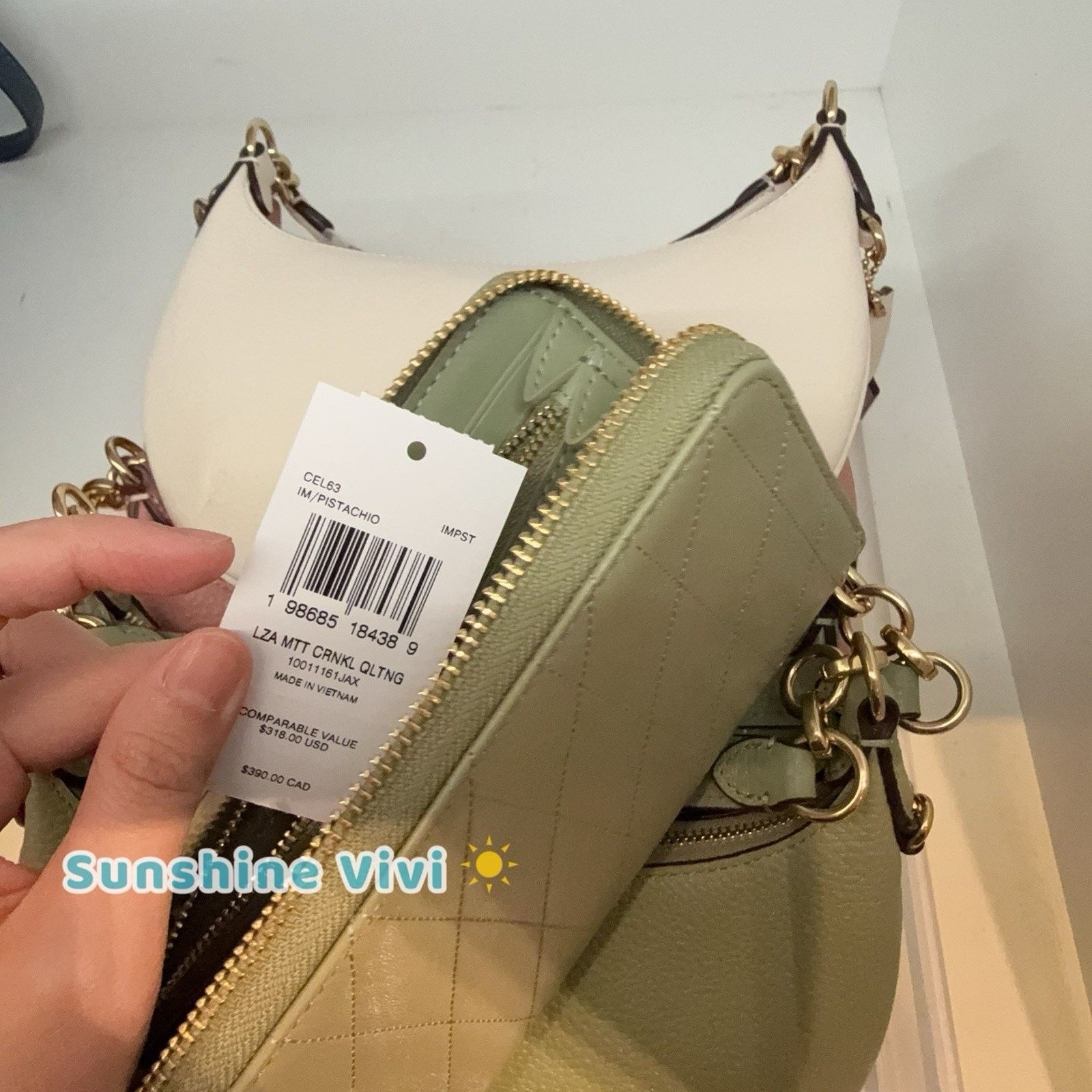 Coach NWT COACH Long Zip Around Wallet Quilting CEL63 IM/PISTACHIO Size ONE SIZE - 7 Thumbnail