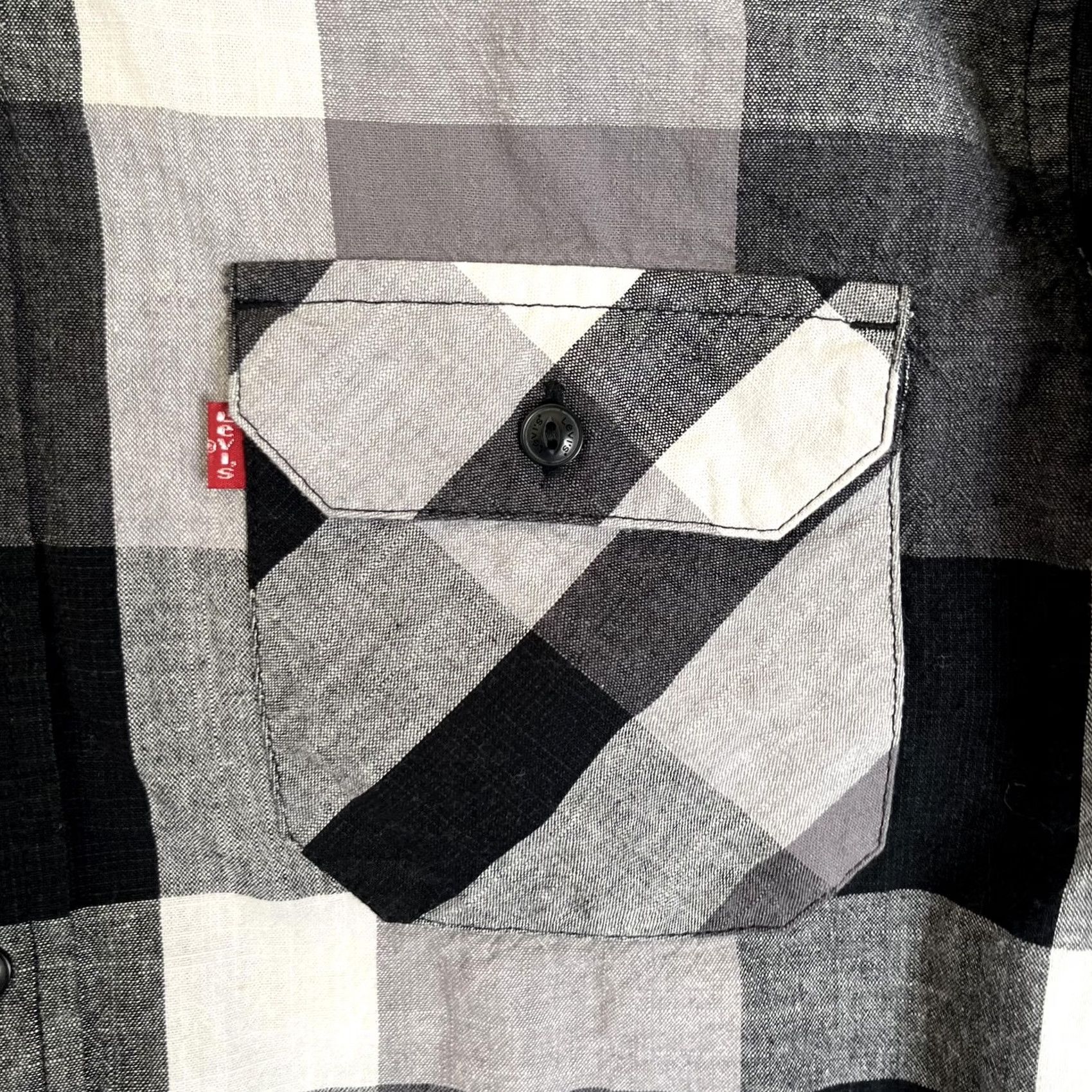 Levi's Levi's Shirt Mens Medium Gray Plaid Long Sleeve Button Front Casual Workwear Size US M / EU 48-50 / 2 - 2 Thumbnail