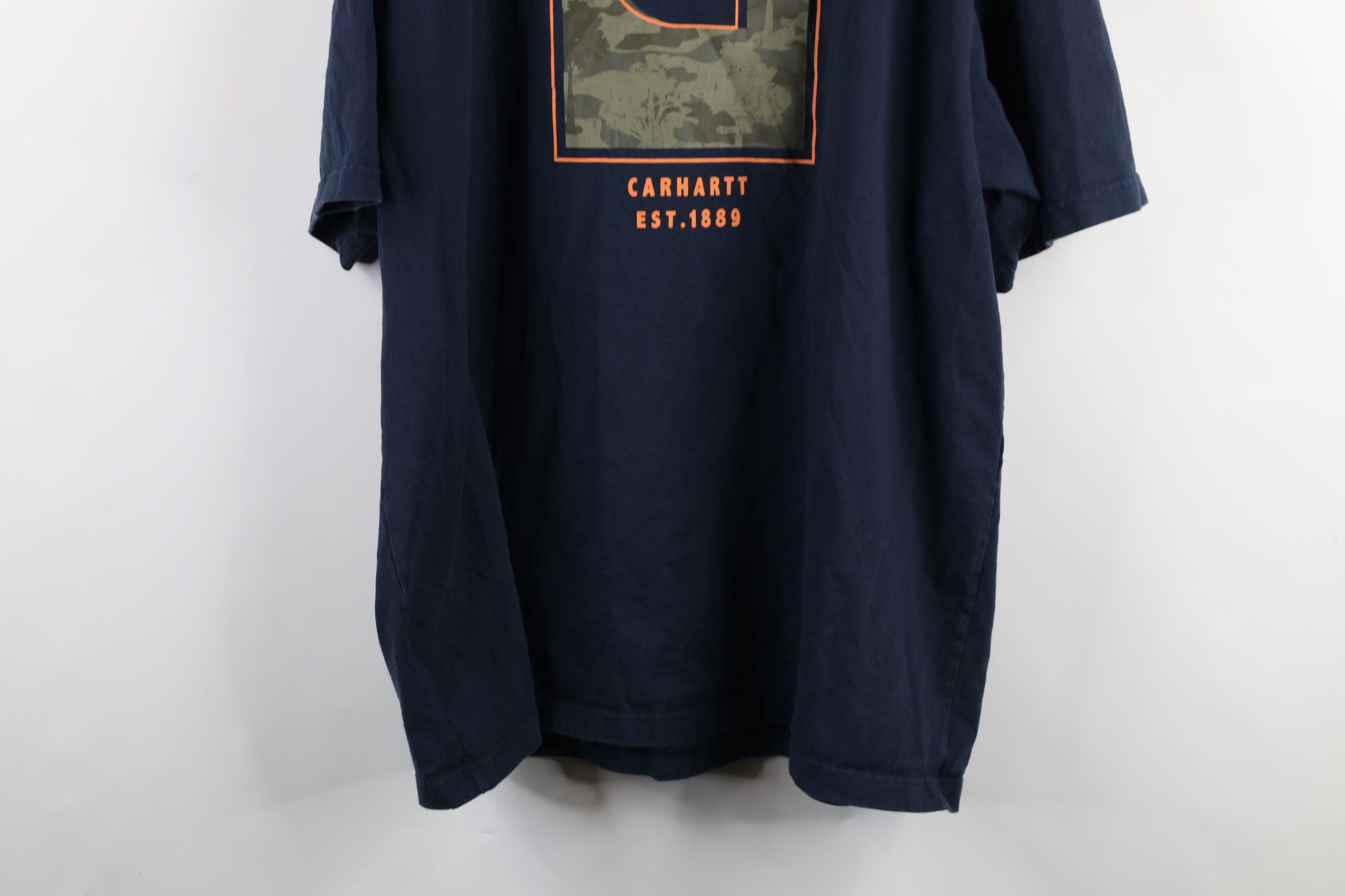 Carhartt × Vintage Vintage Y2K Carhartt Spell Big Logo Camouflage T-Shirt Blue Size US XXL / EU 58 / 5 - 12 Thumbnail