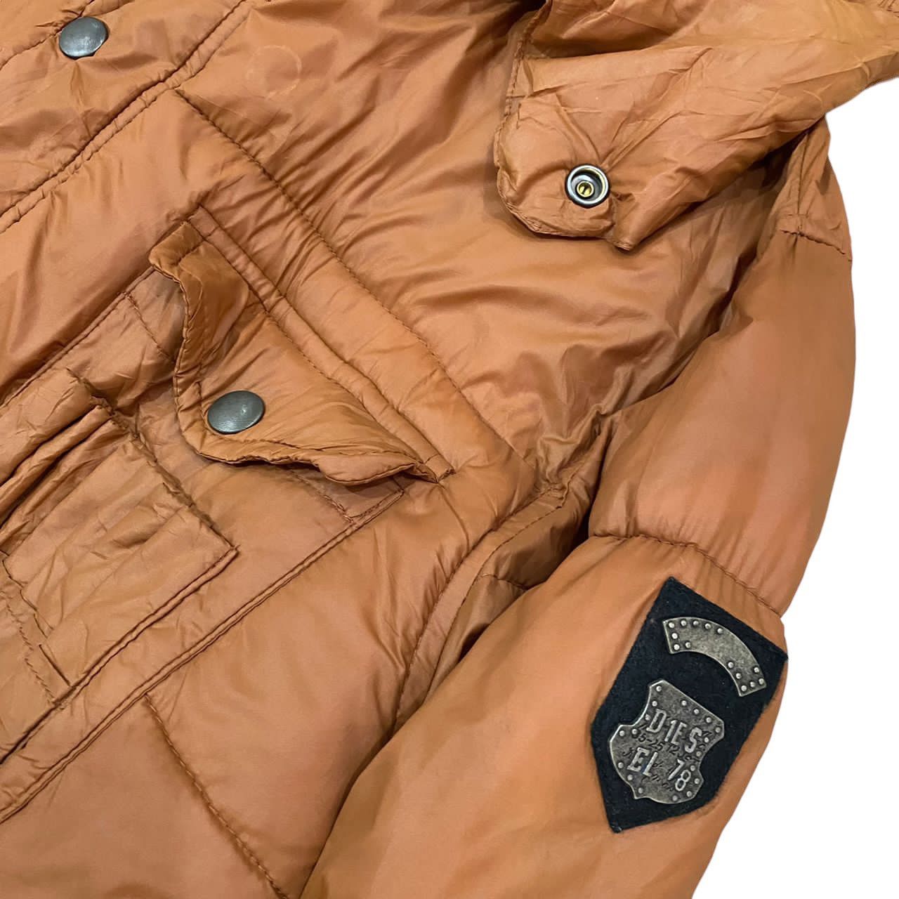 Diesel × Diesel Black Gold Vintage Diesel Hoodie Down Jacket Size XL / US 12-14 / IT 48-50 - 8 Thumbnail