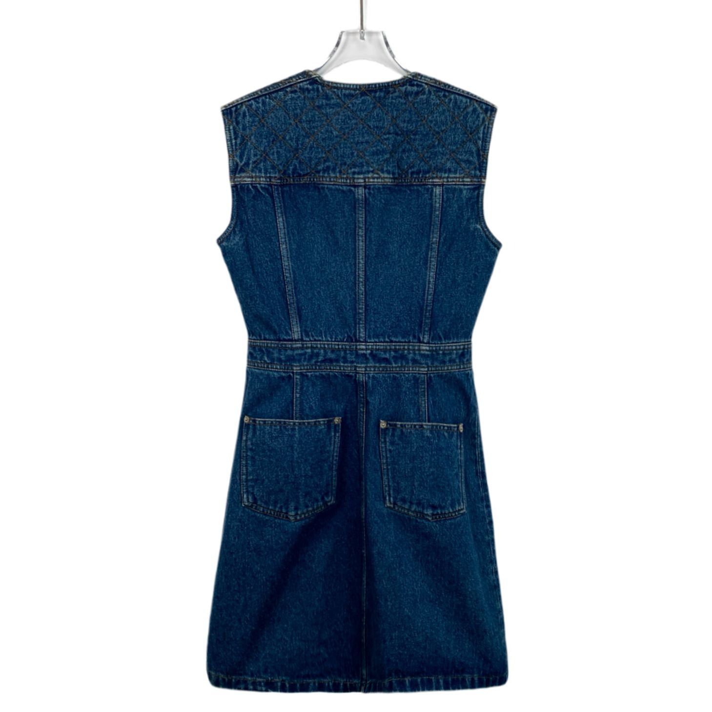 Louis Vuitton Louis Vuitton Quilted Denim Sleeveless Button-Up Dress With Size XS / US 0-2 / IT 36-38 - 3 Thumbnail