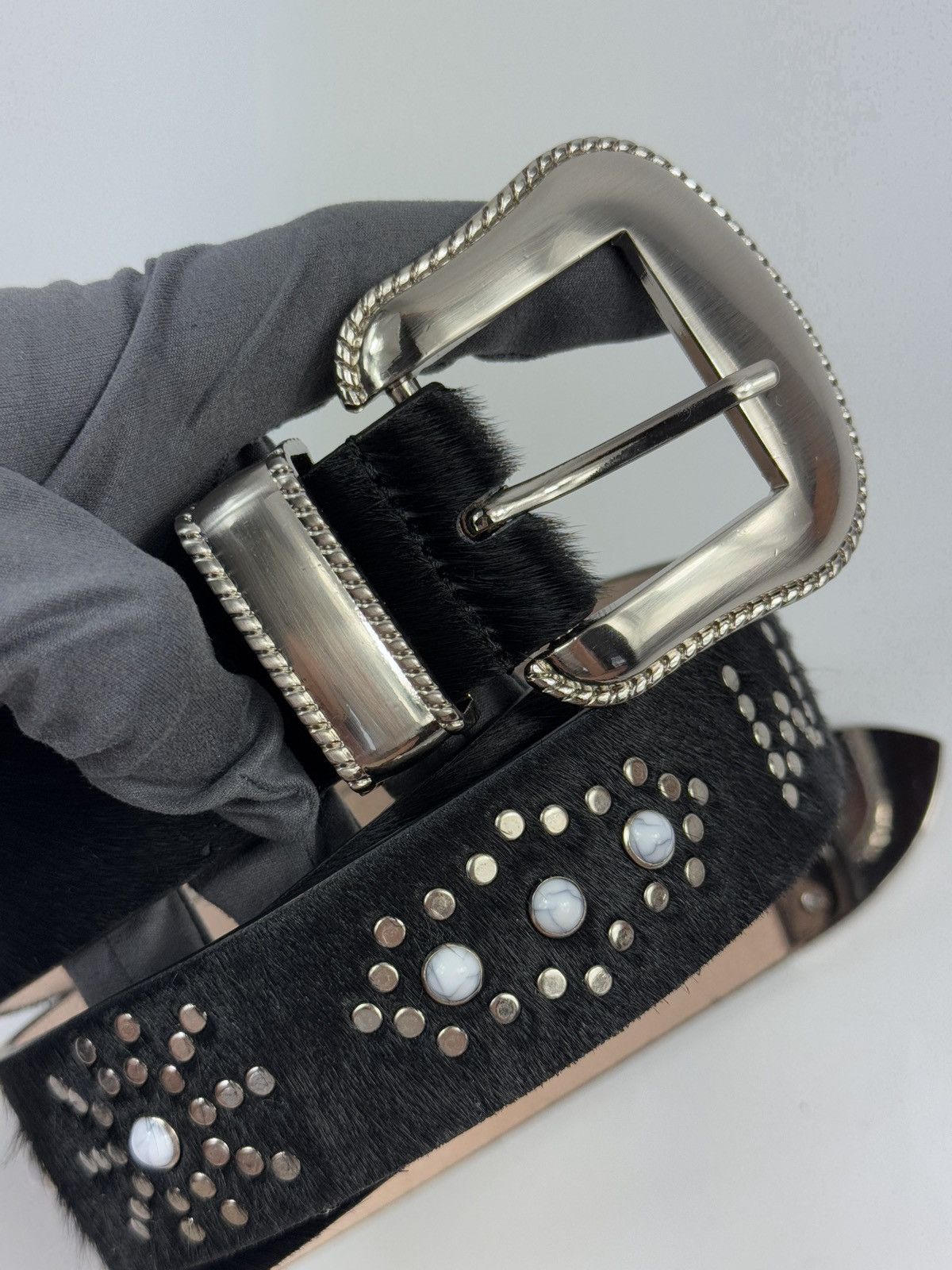 DOVER STREET MARKET PONY HAIR WESTERN BELT