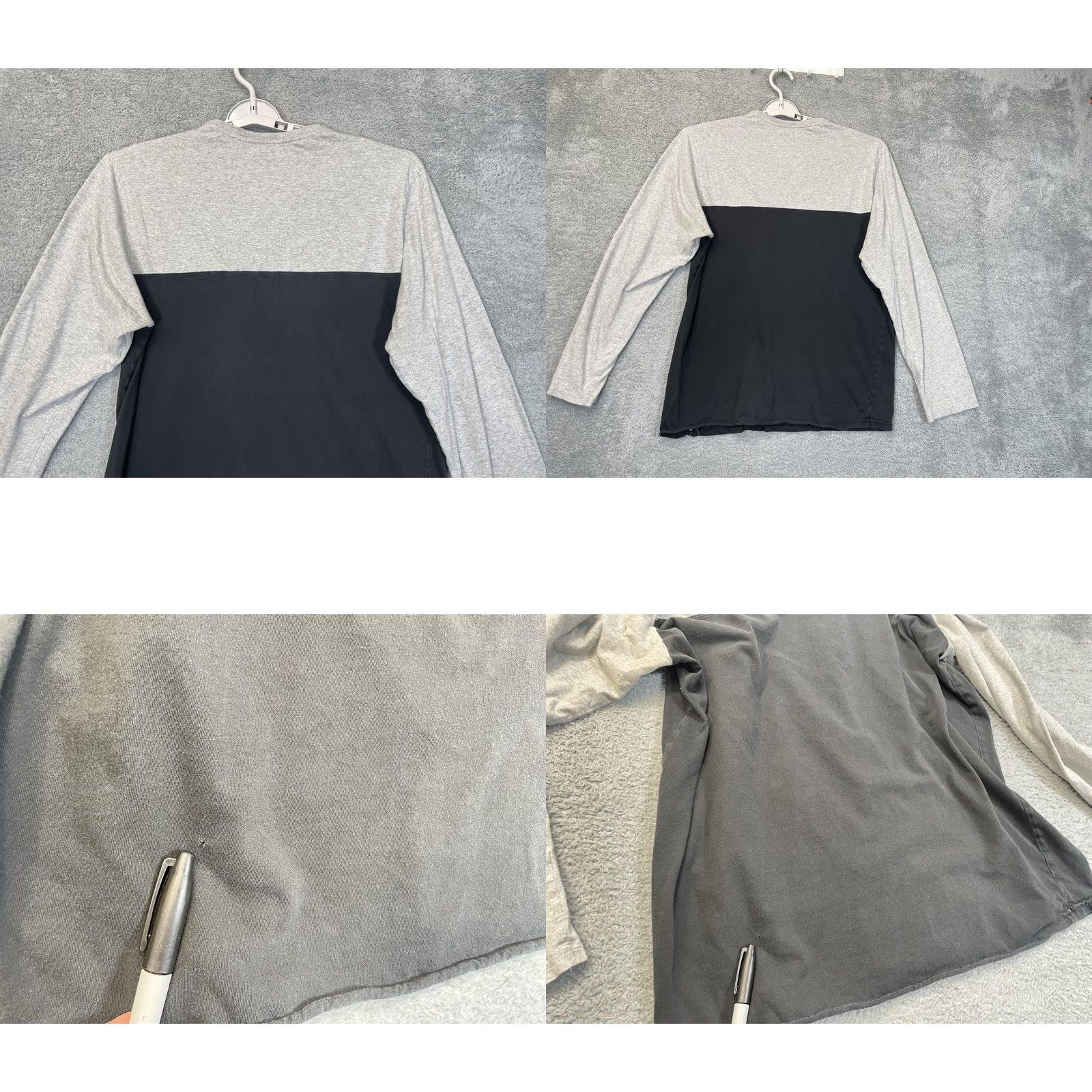 Calvin Klein Calvin Klein Shirt Men Large Gray Black Long Sleeve Colorblock Crewneck Spellout Size US L / EU 52-54 / 3 - 8 Thumbnail