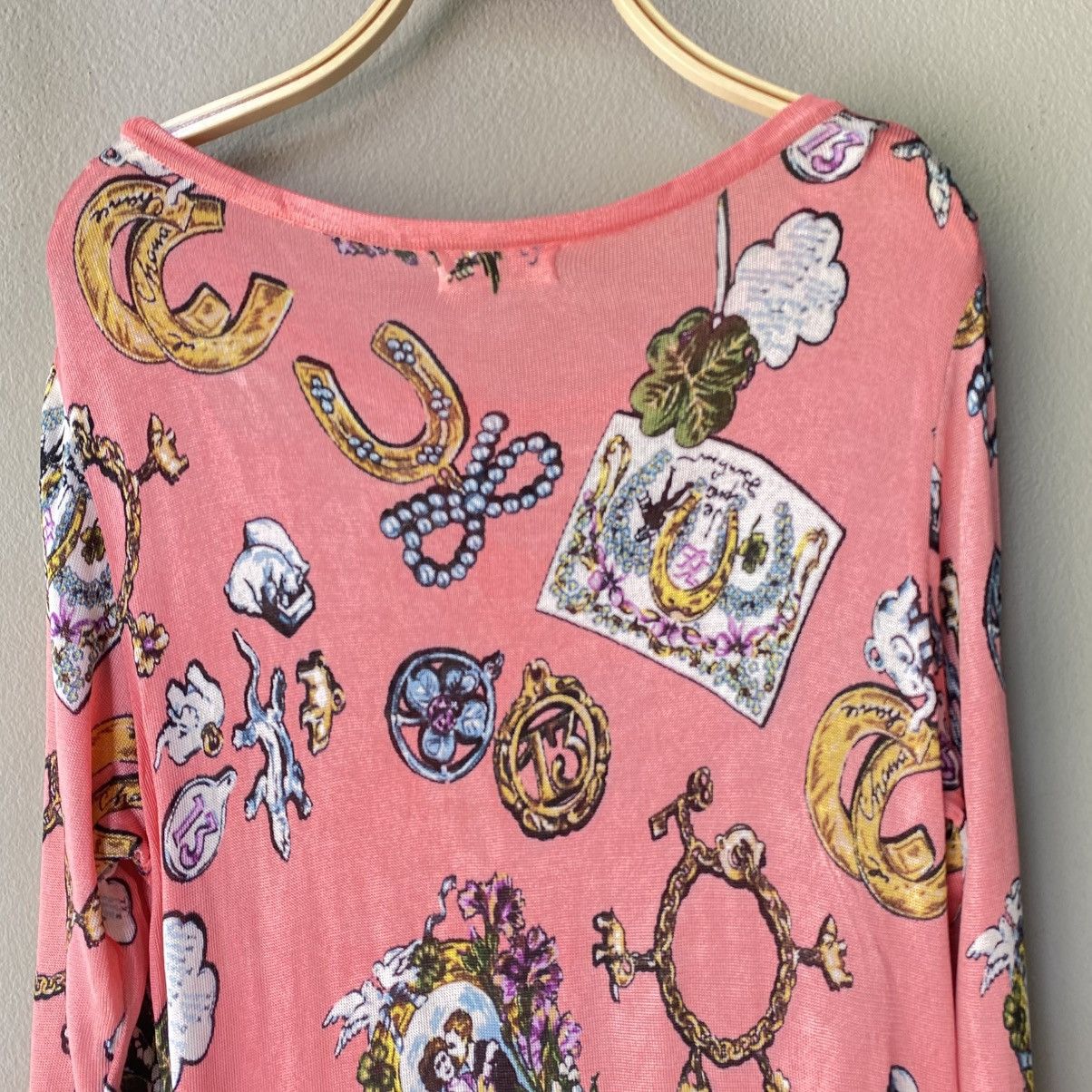 Karl Lagerfeld Karl Lagerfeld Pink Graphic Print Long Sleeve Top Size S / US 4 / IT 40 - 7 Thumbnail