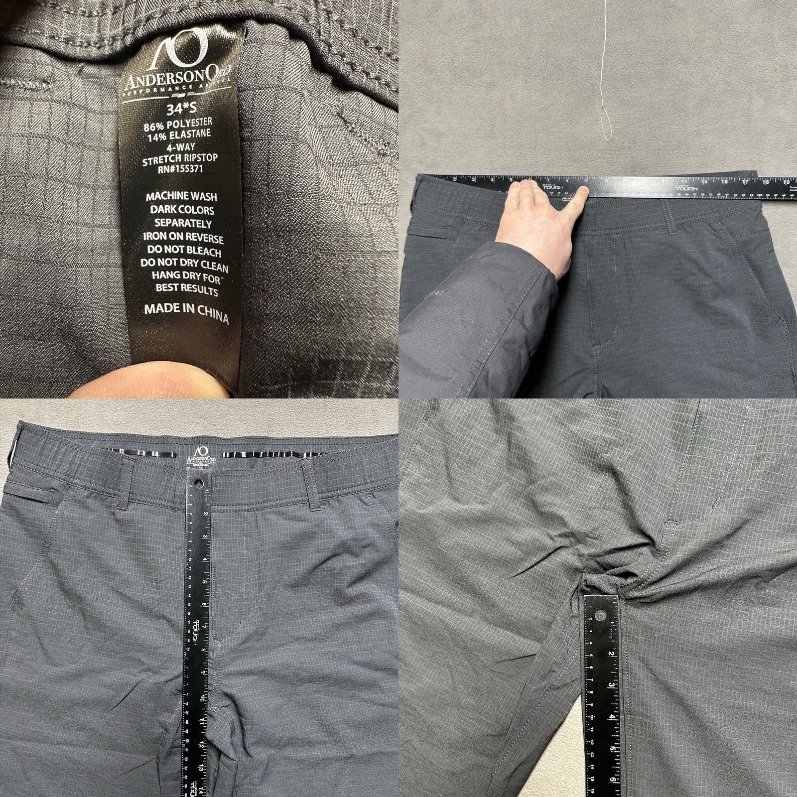 JW Anderson Anderson Ord Pants Mens 34 Gray Tapered Ripstop Zip Ankle Stretch 4-Way Inseam 25 Size US 34 / EU 50 - 8 Thumbnail